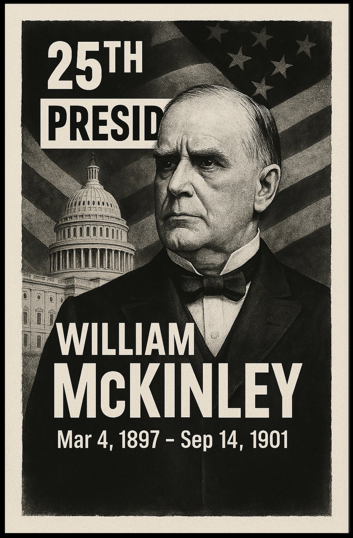 William McKinley 25th President of the United States Digital Montaje Poster