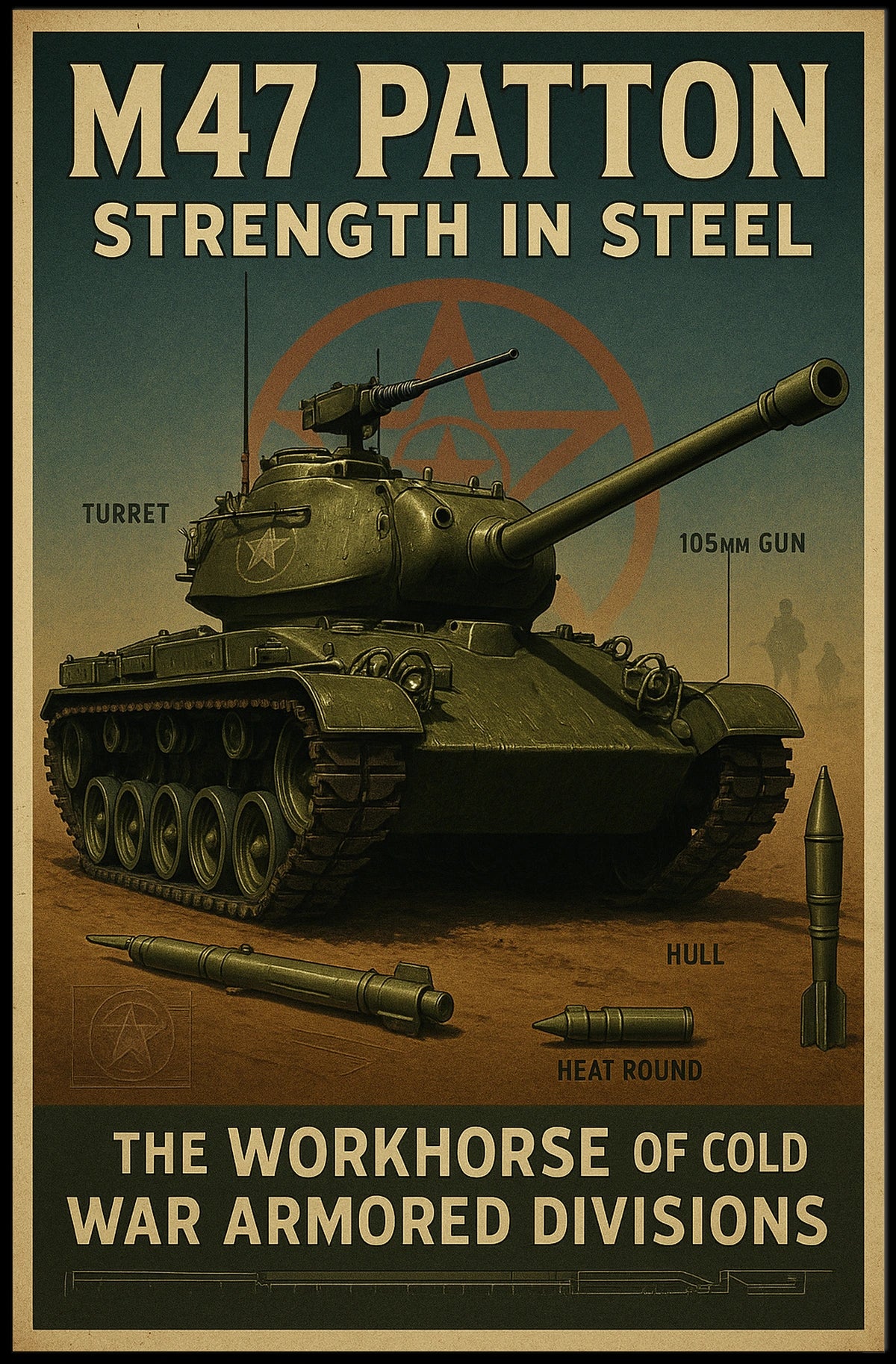 M47 Patton Strength in Steel Poster