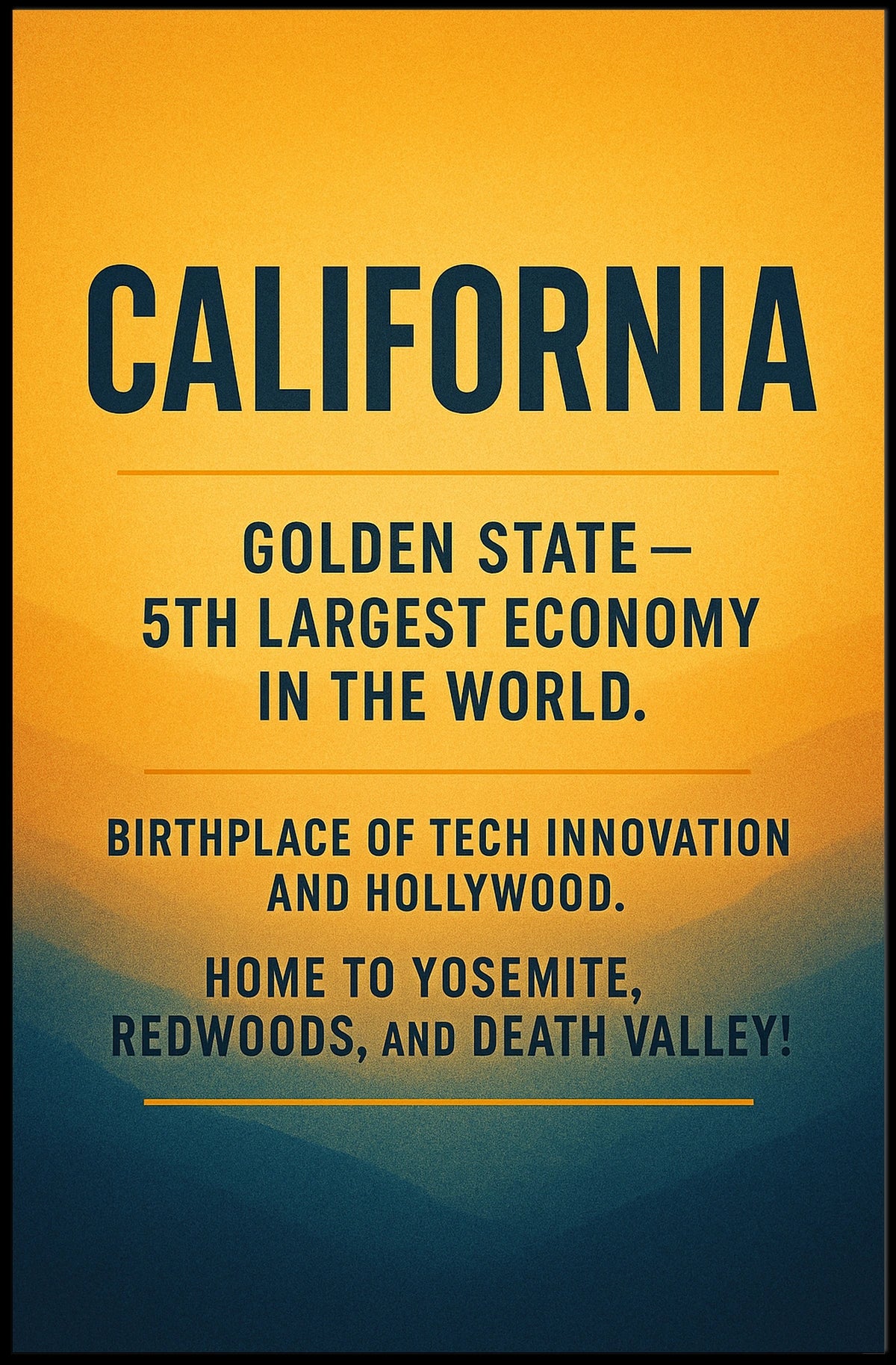 California The Golden State Poster