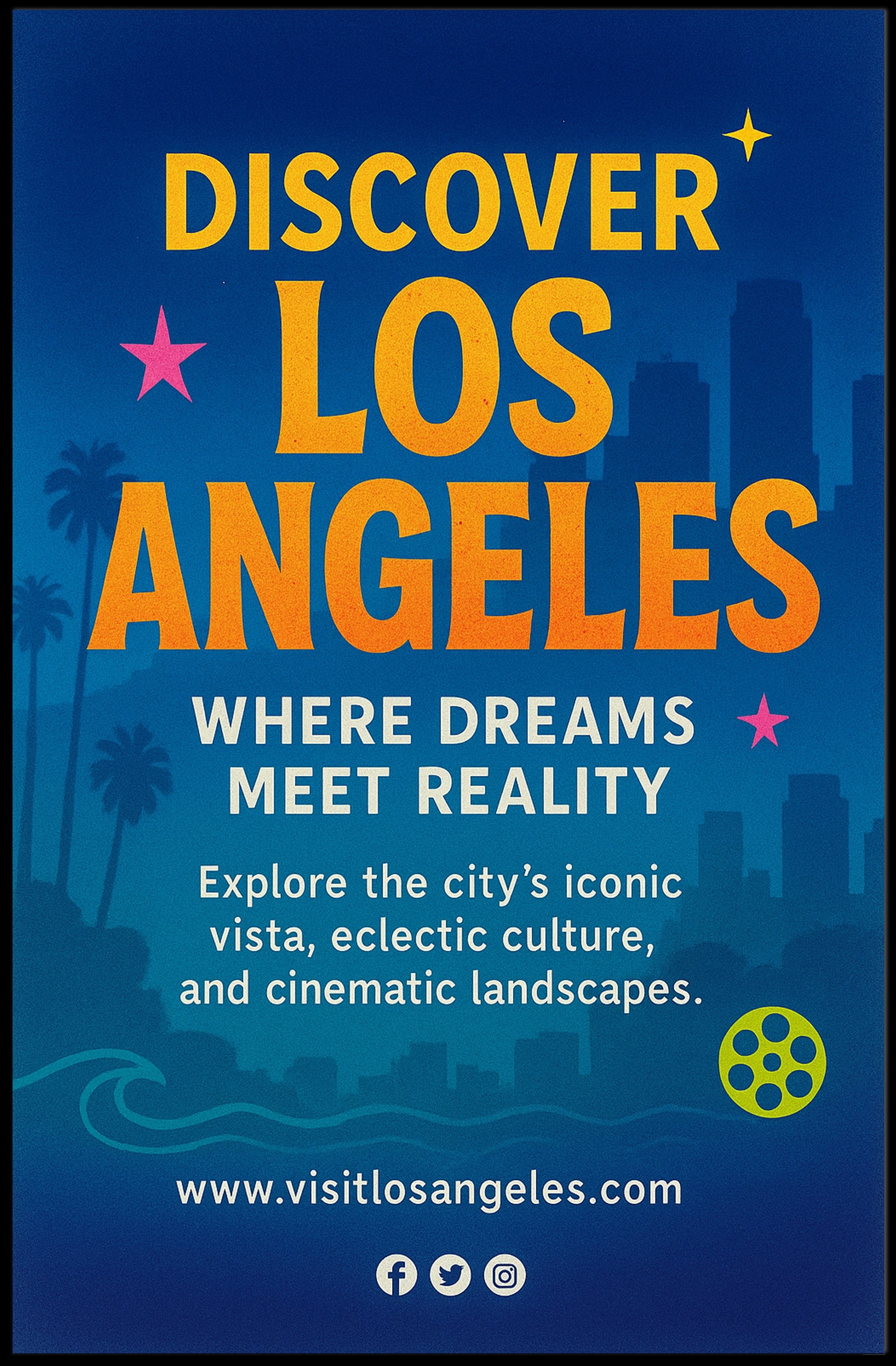 Explore Los Angeles Adventure with Vibrant Travel Poster