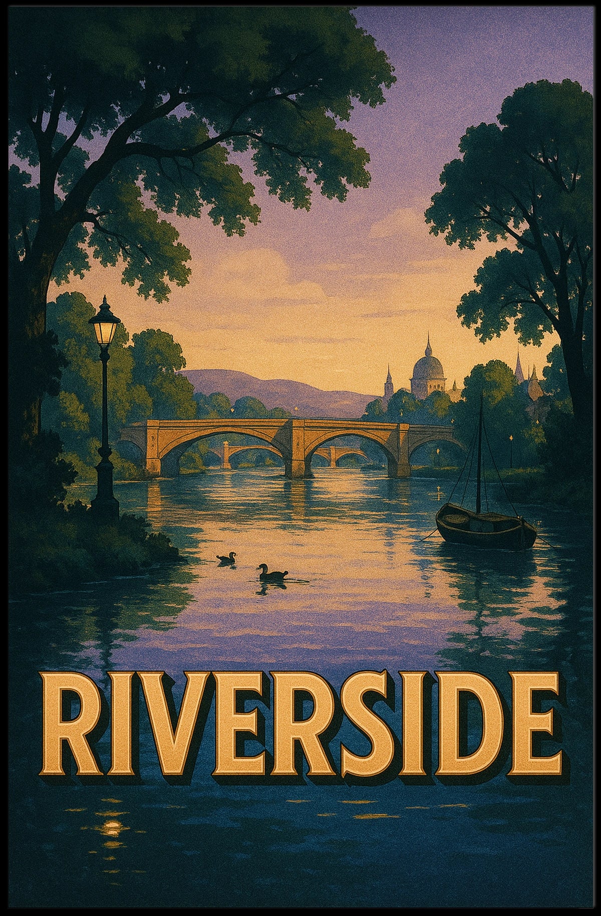 Riverside Serenity Poster