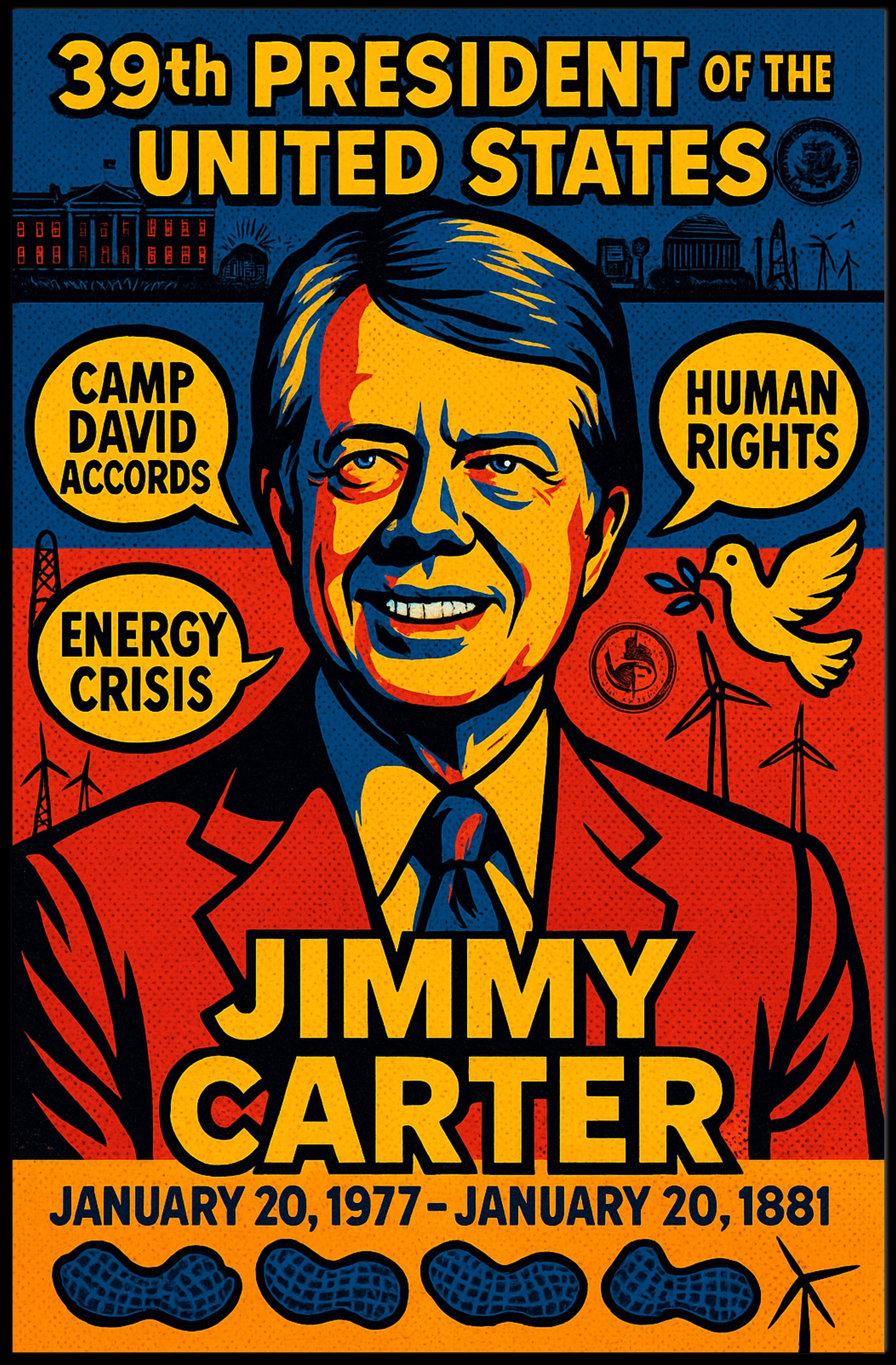 Jimmy Carter United States Leader Artistic Wall Poster