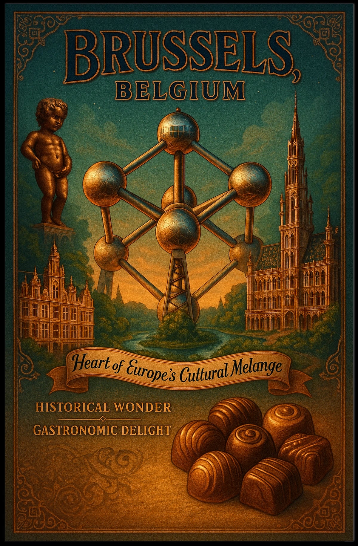 Brussels, Belgium Heart of Europes Cultural Melange Poster