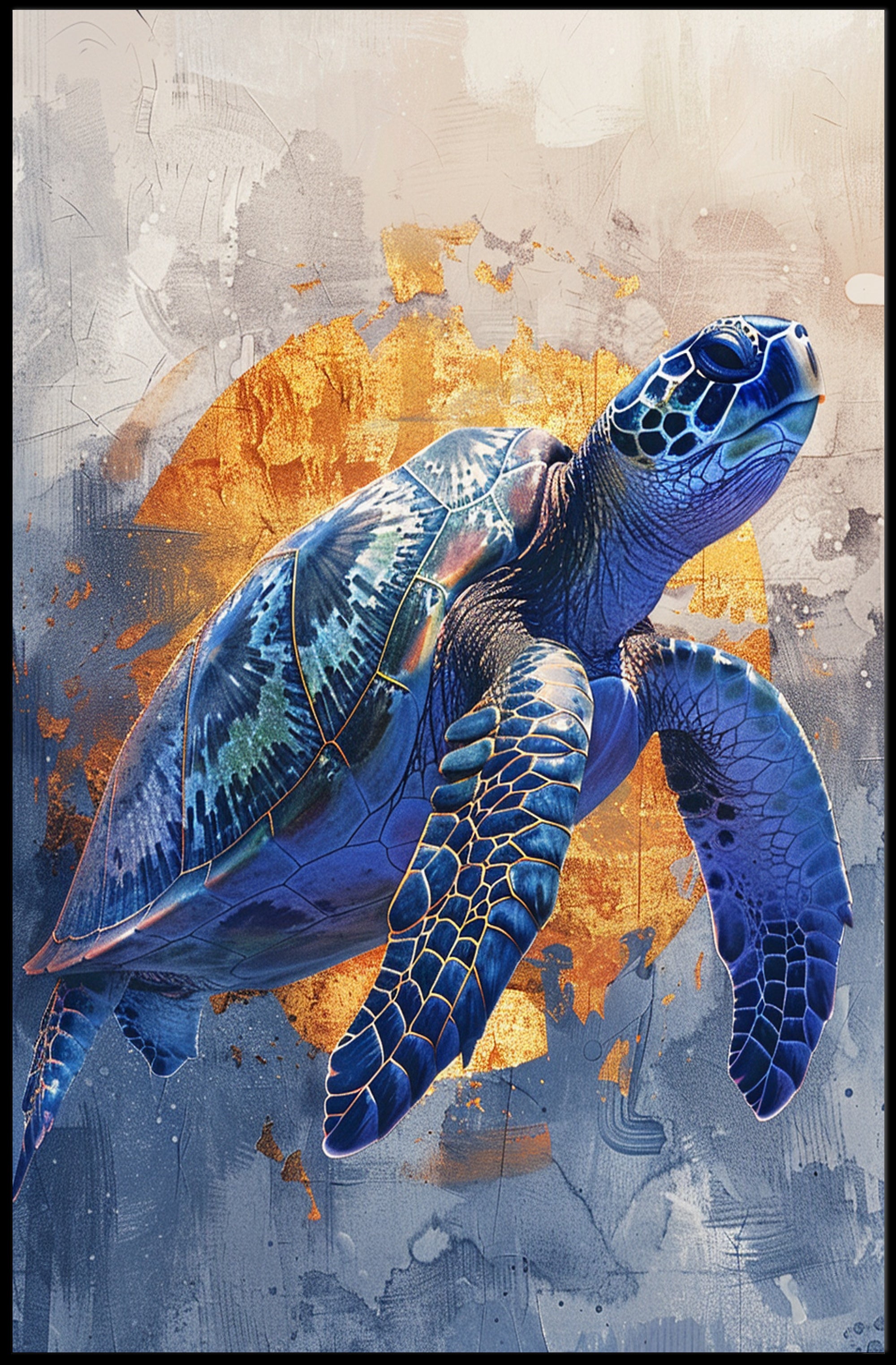 Majestic Sea Turtle Art Print Poster for Home Decor and Beach Lovers PosterGoat