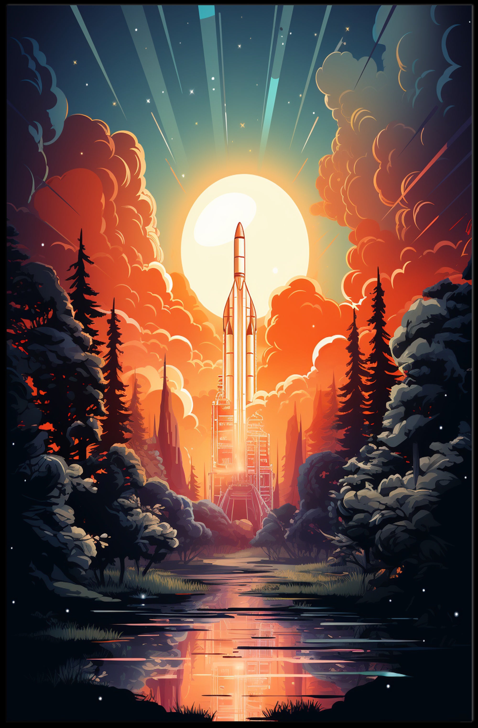 Celestial Launch Poster