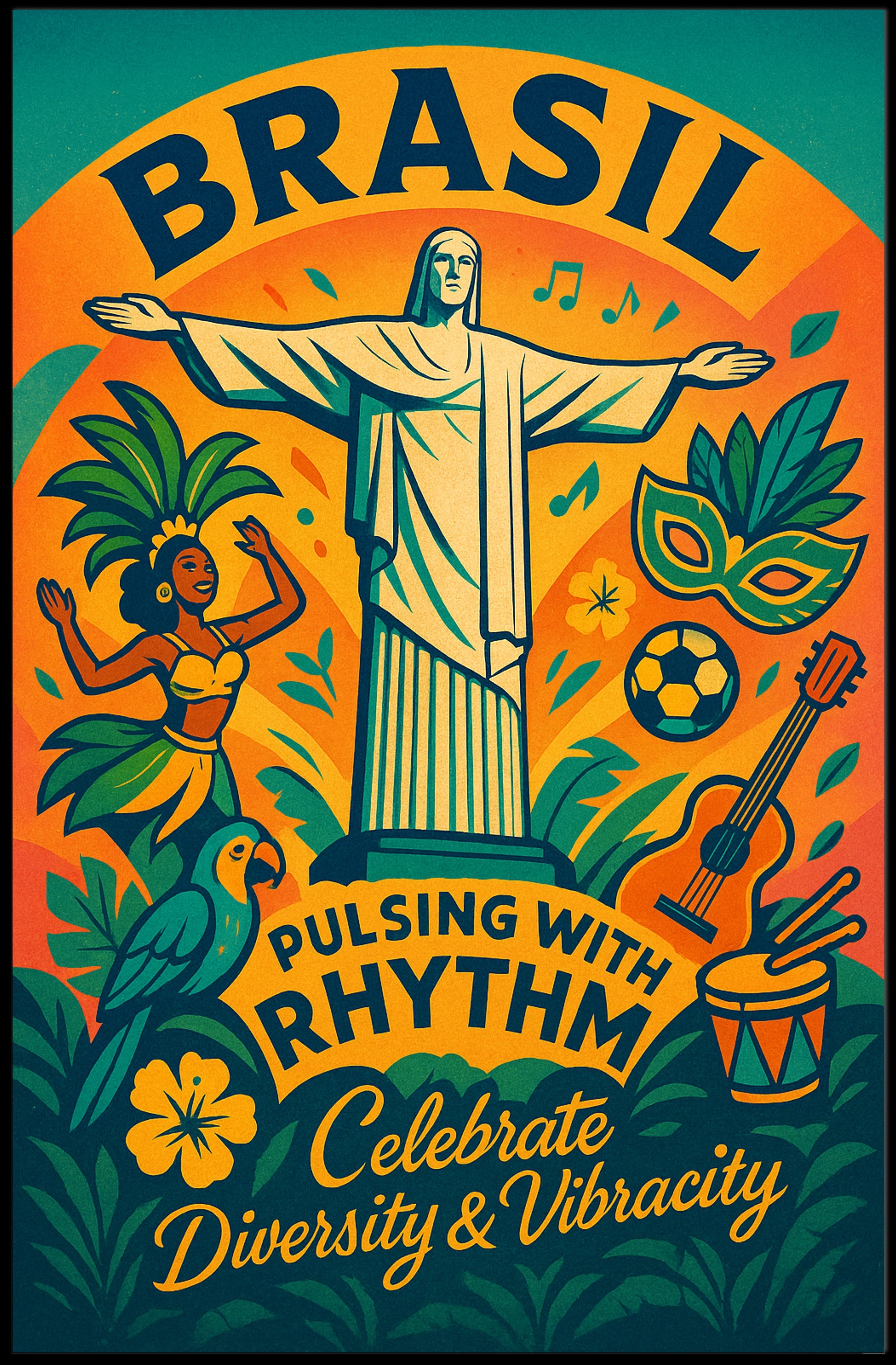 Celebrate Brazil's Vibrant Culture Poster