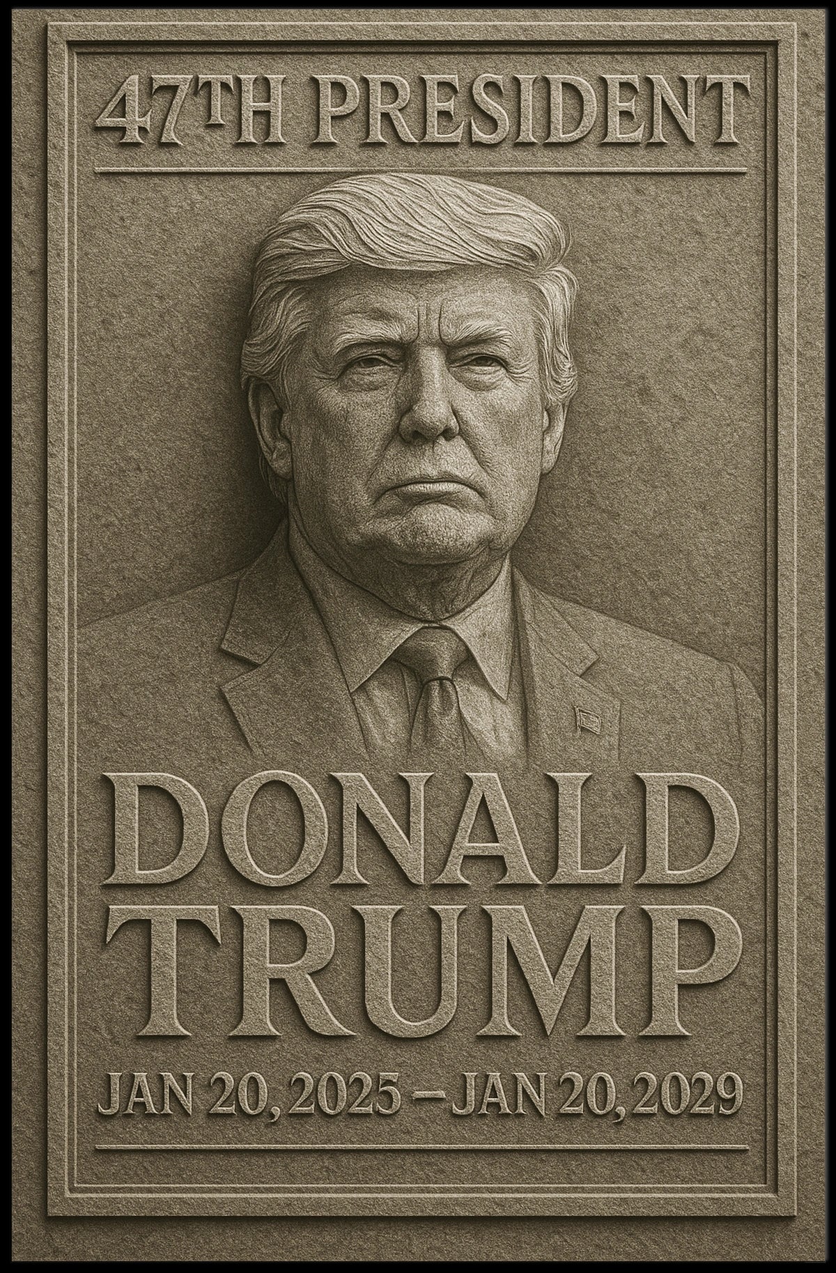 Trump Legacy Stone Relief Monument Patriotic Poster