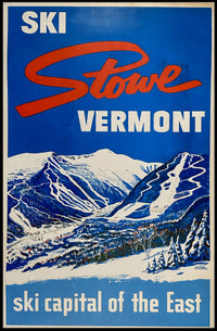 Vintage Ski Adventure in Stowe Travel Poster PosterGoat