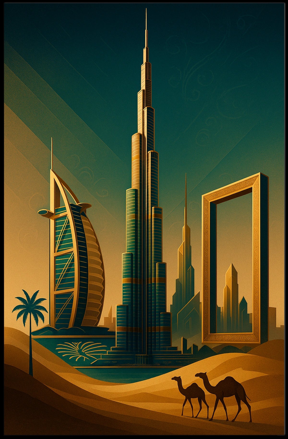 Dubai Skyline Architectural Marvels Poster
