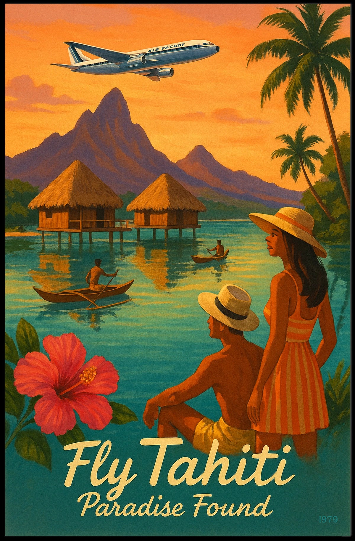 Fly Tahiti Paradise Found Poster
