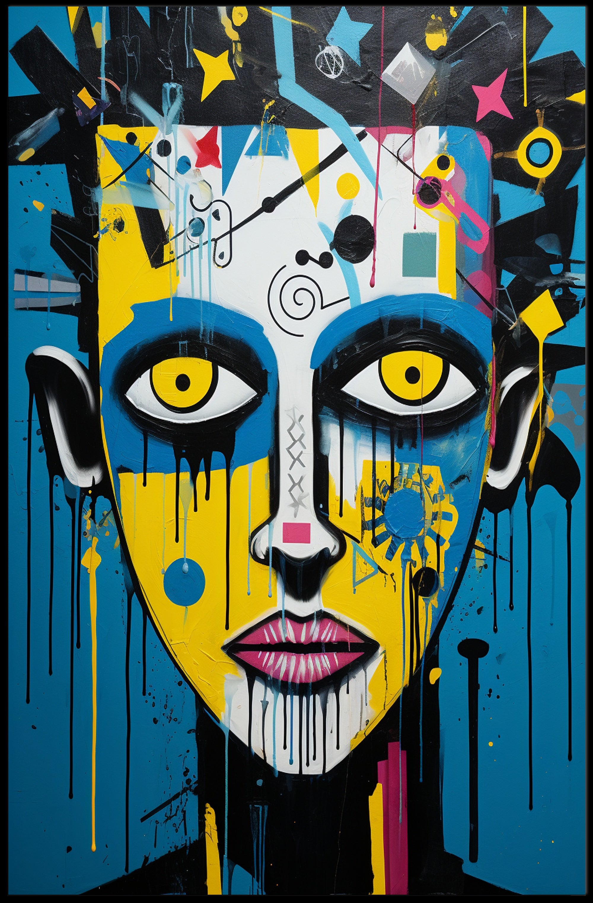Vibrant Abstract Portrait Abstract Poster