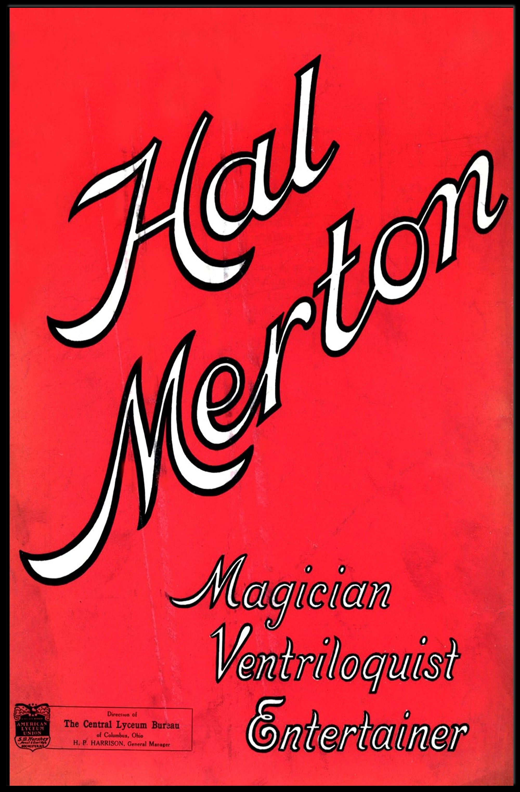 Hal Merton Vintage Magician & Ventriloquist Cultural Poster