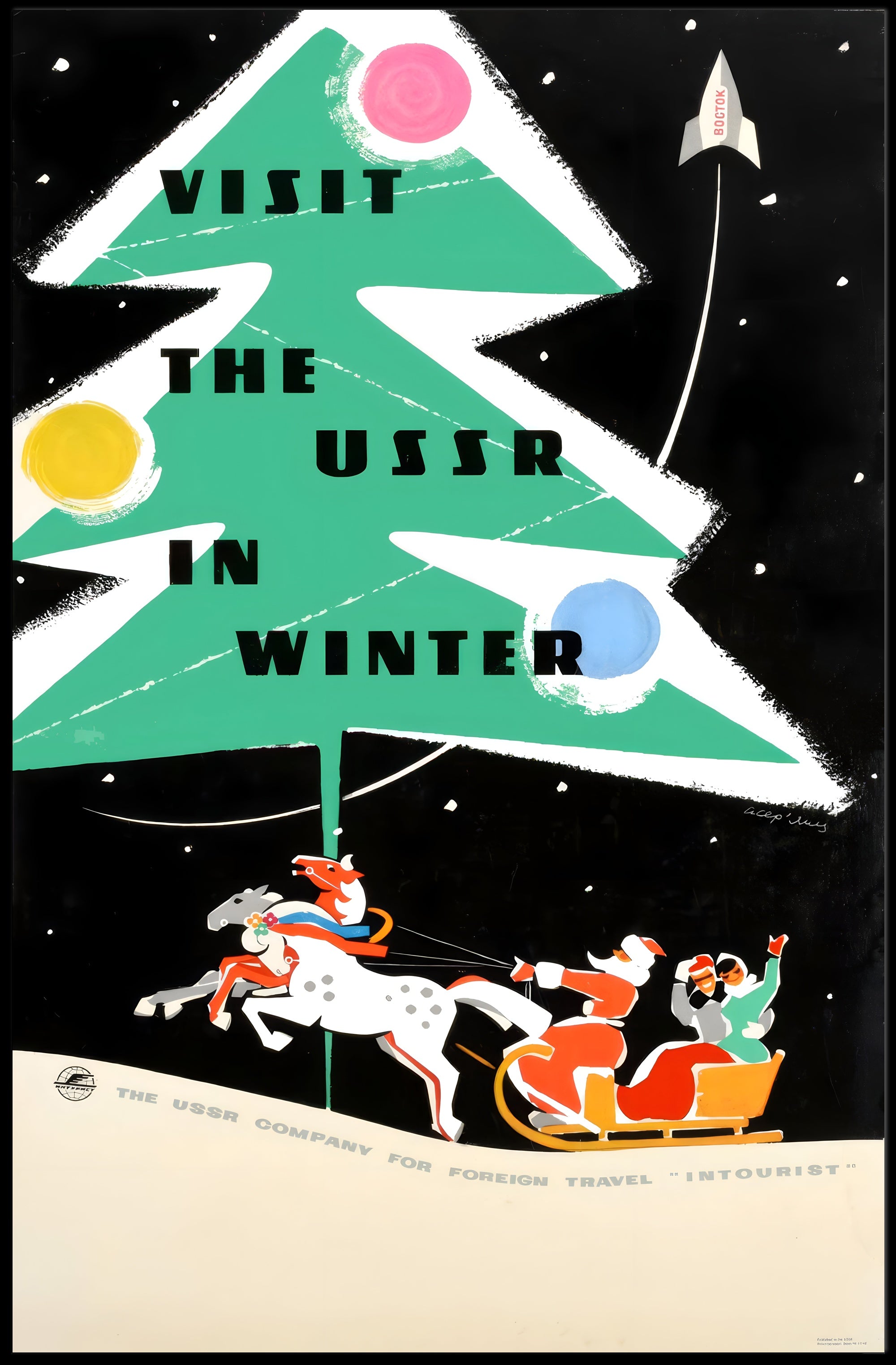 Visit the USSR in Winter Travel Poster PosterGoat