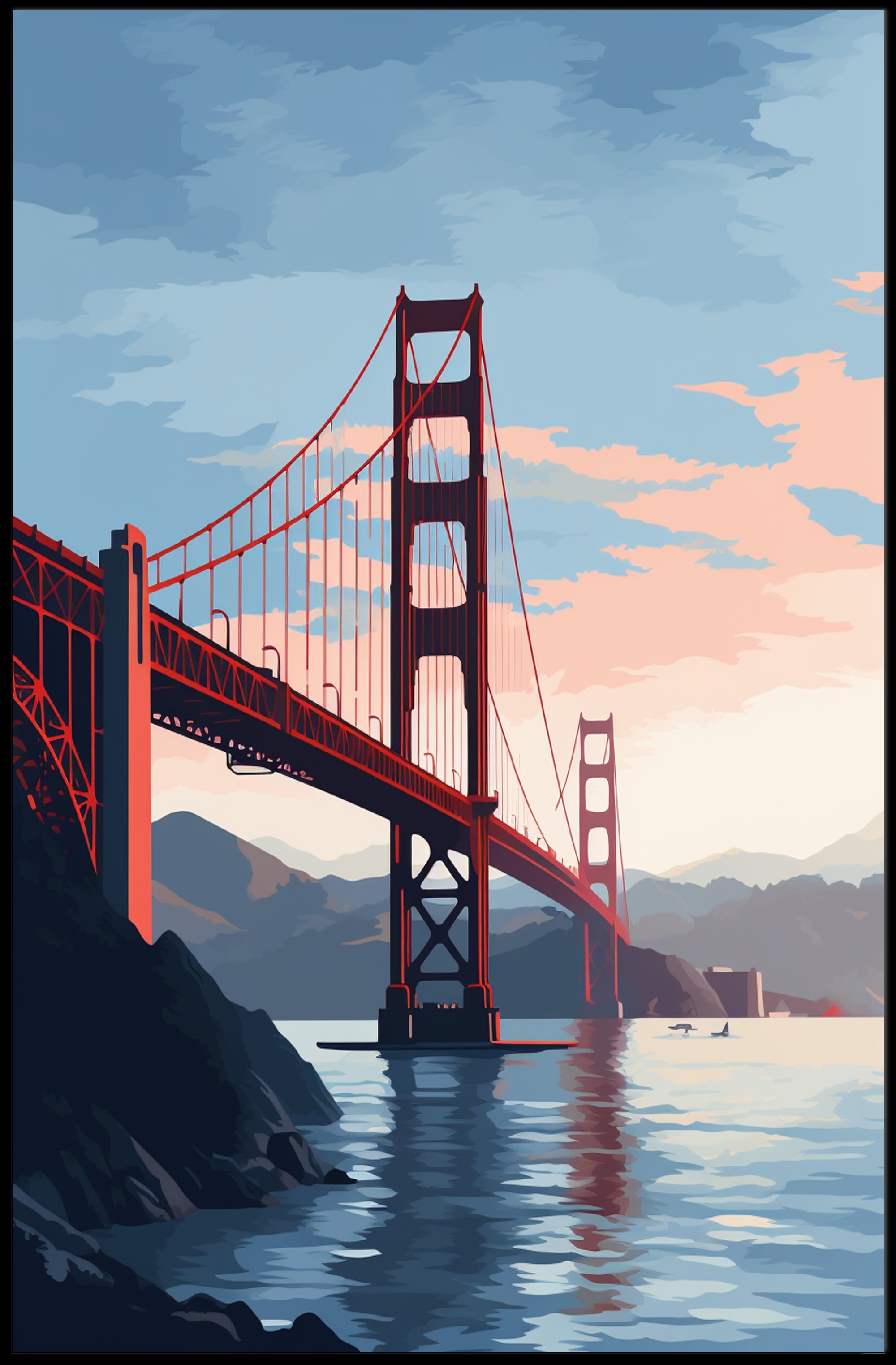 Golden Gate Bridge At Sunset Poster