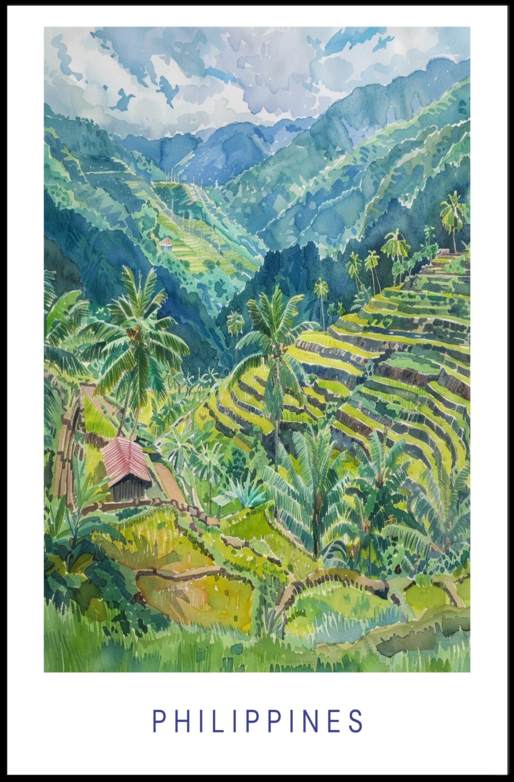 Scenic Terraces of the Philippines Poster PosterGoat