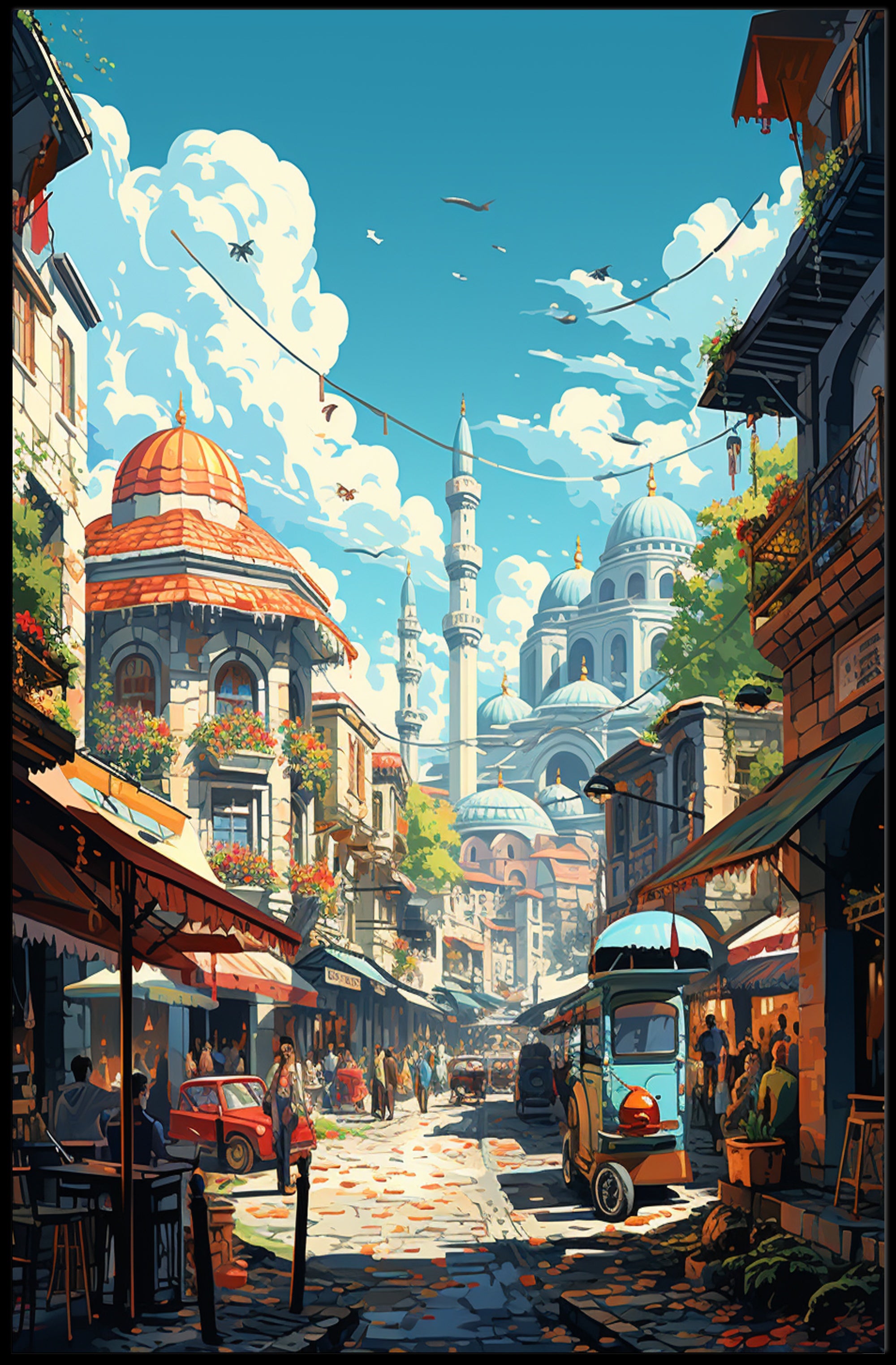 Vibrant Street Scene Poster