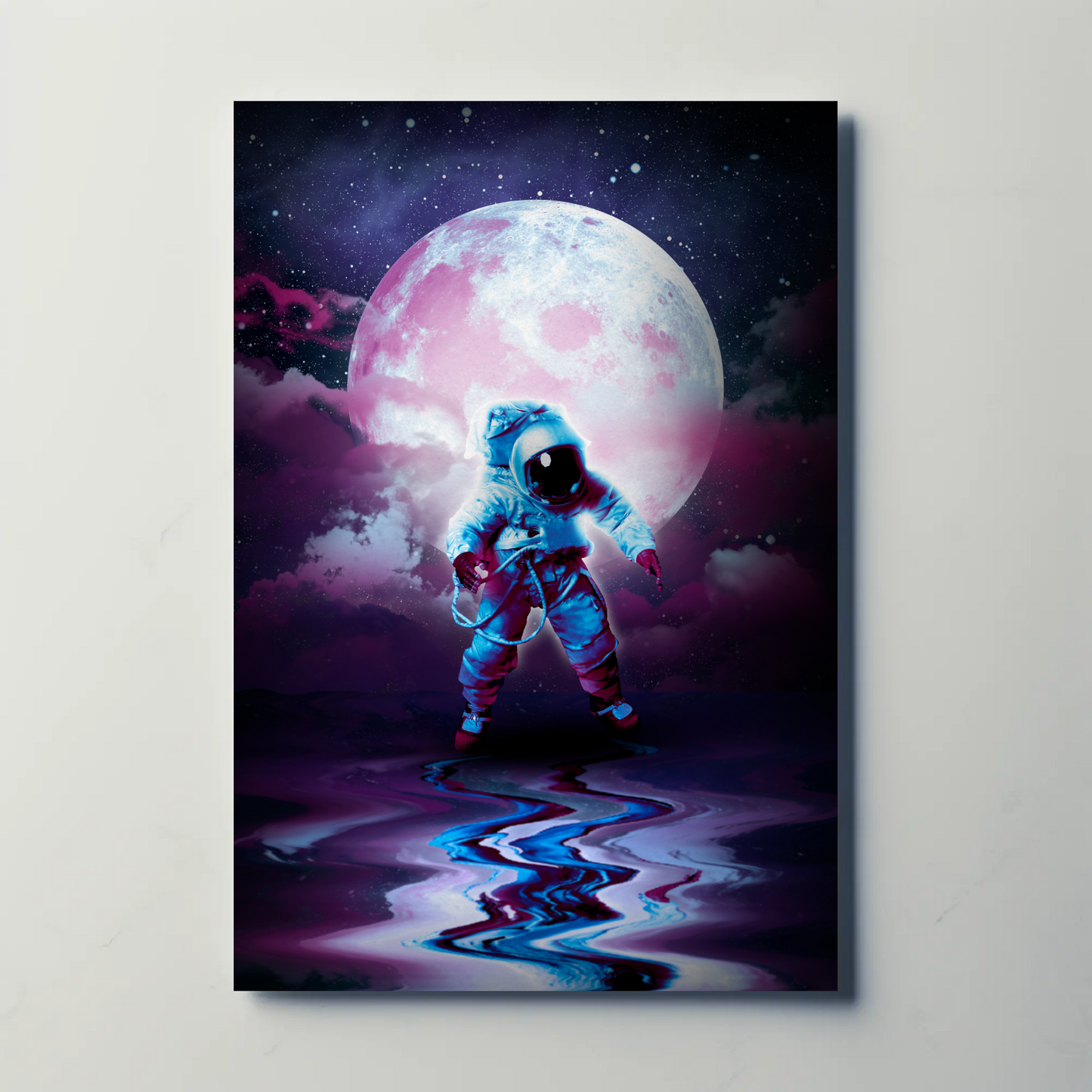 Water Astronaut Vintage Travel Poster