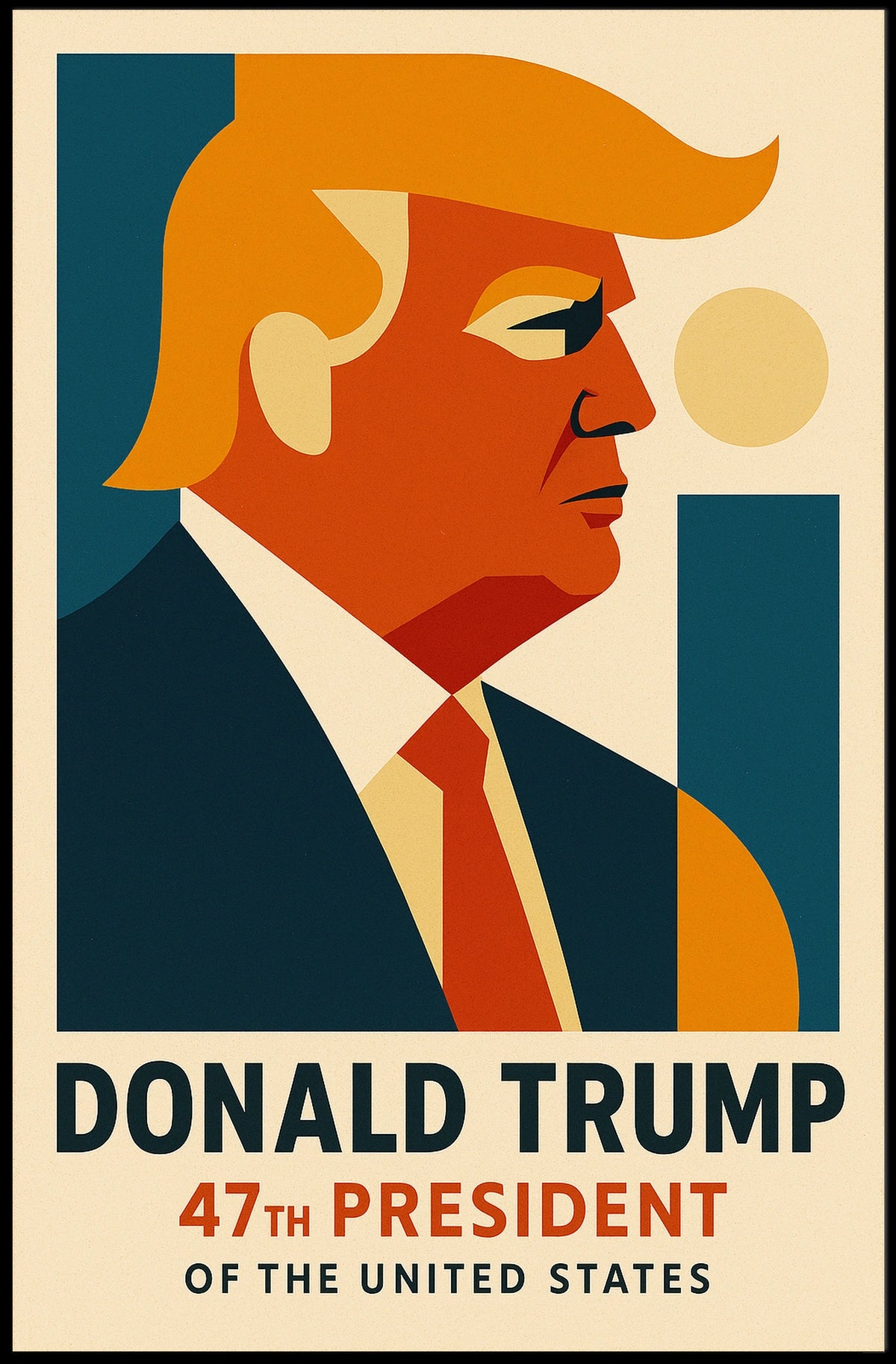 Trump Visionary Patriotic Cubism Poster