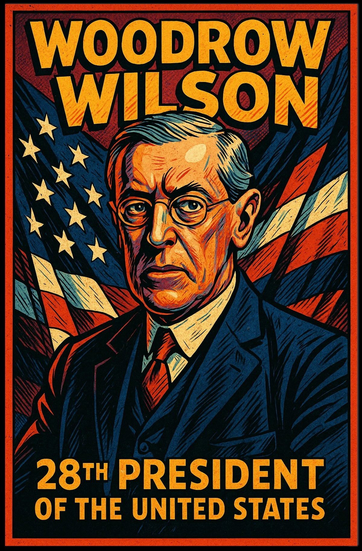 Woodrow Wilson 28th President Poster Scenic Wall Art