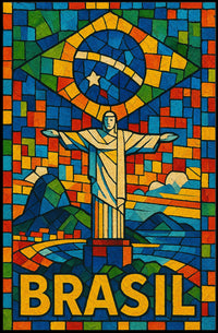 Vibrant Brazil Mosaic Poster