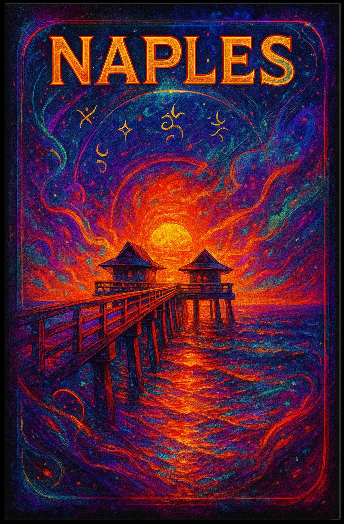Naples Sunset Dreamscape Poster