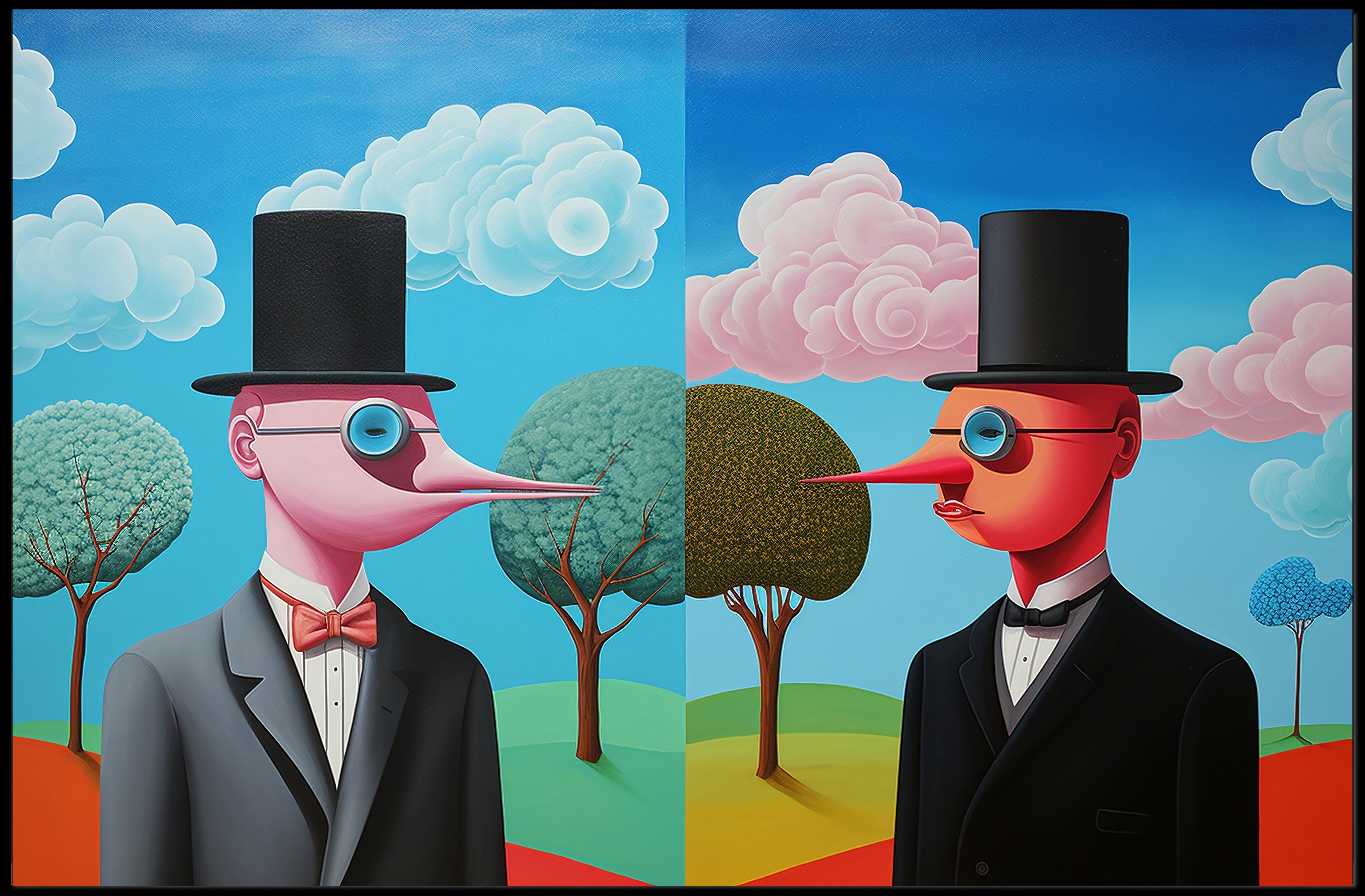 Surrealistic Duo in Dreamscape Abstract or Artistic Poster