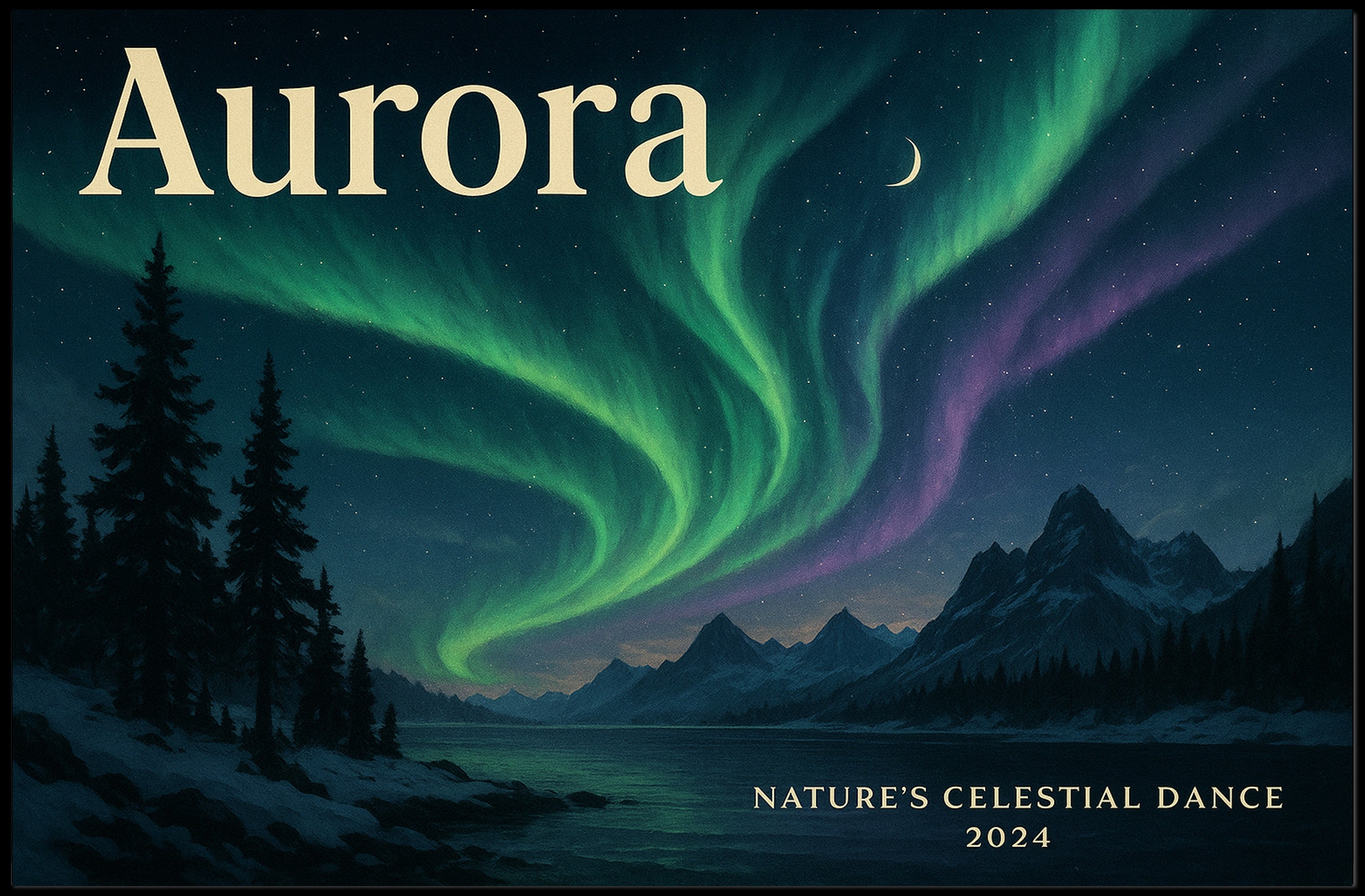 Aurora 2024 Travel Poster Wall Art Print