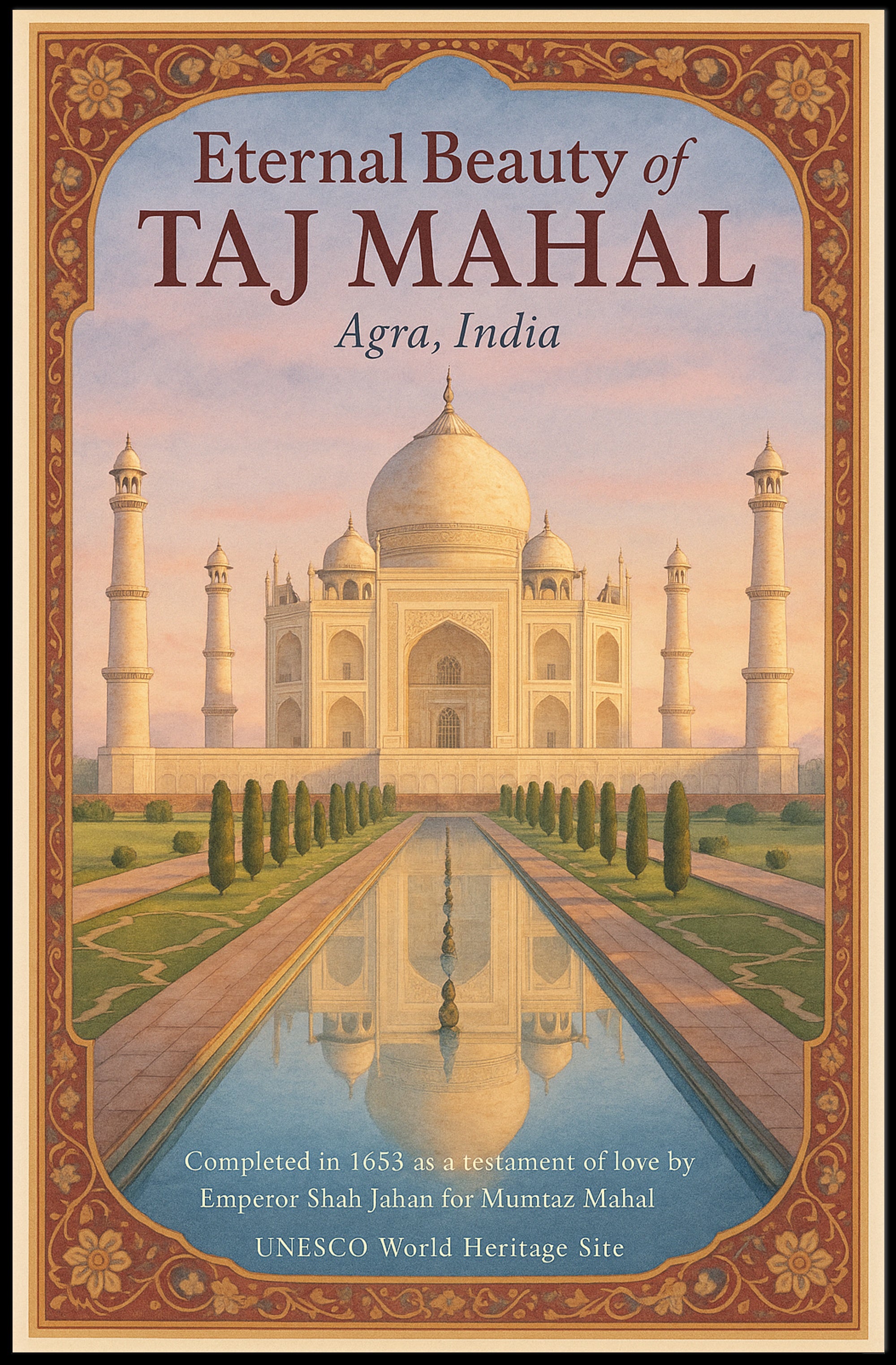 Eternal Beauty of the Taj Mahal Poster PosterGoat