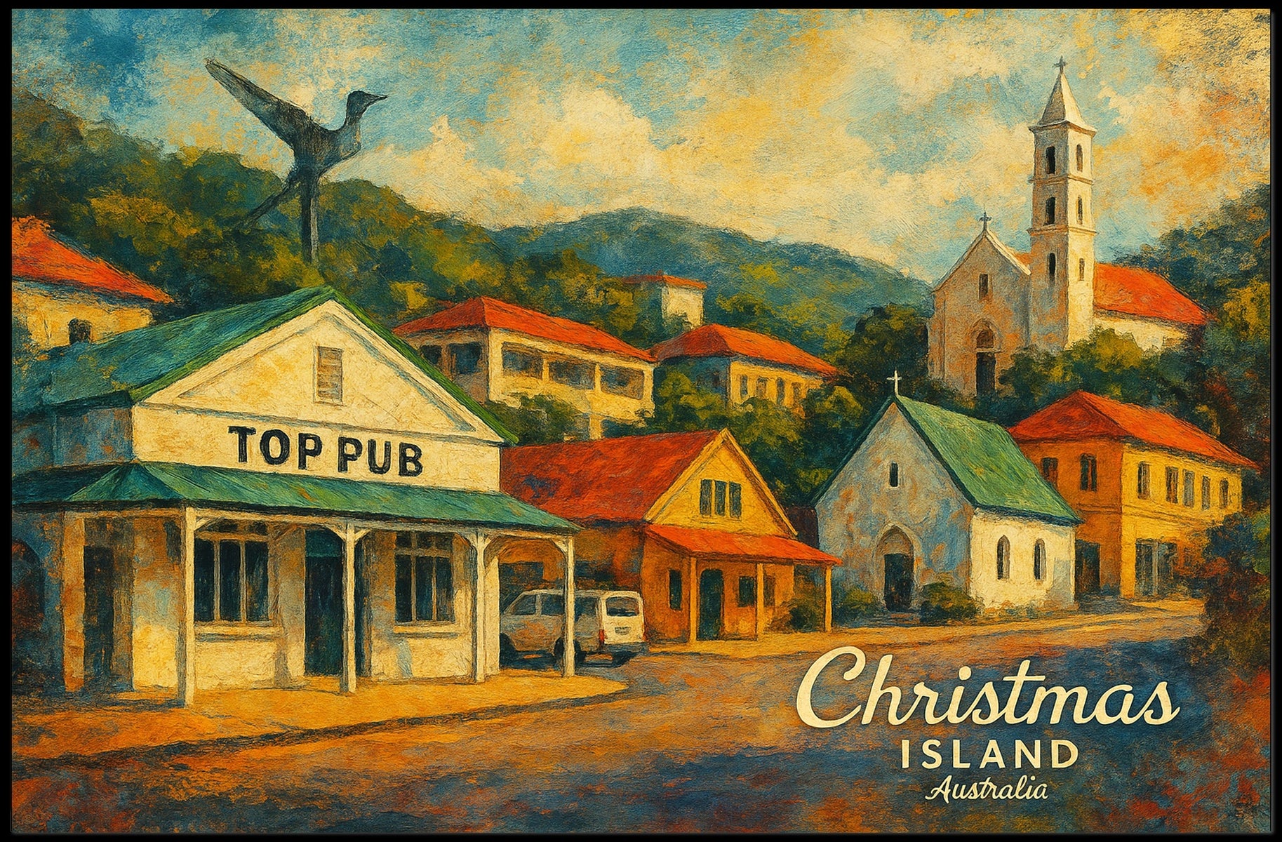 Christmas Island Artistic Townscape Poster