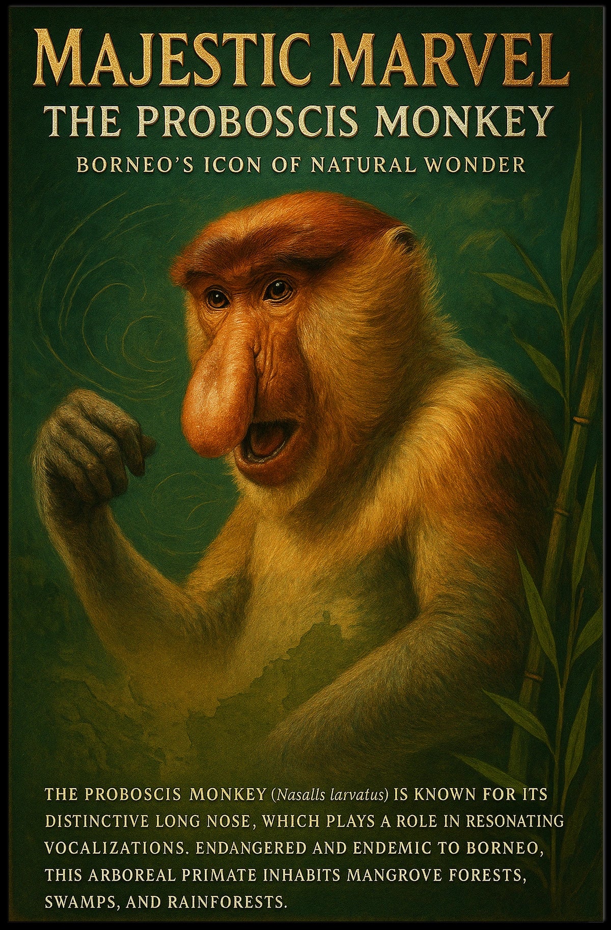 Majestic Marvel The Proboscis Monkey Poster