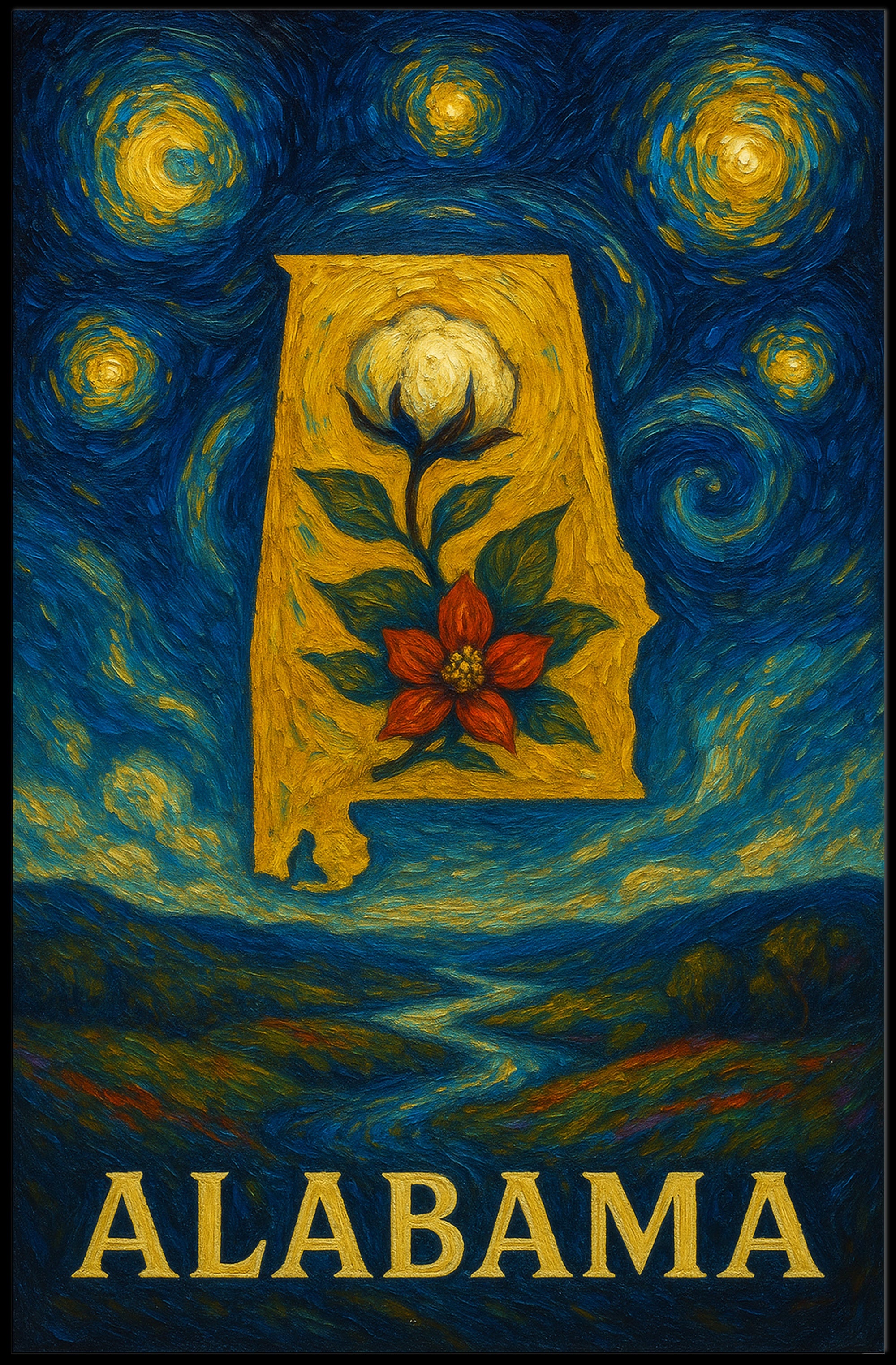 Alabama's Artful Heritage: Vibrant Cultural or Heritage Poster