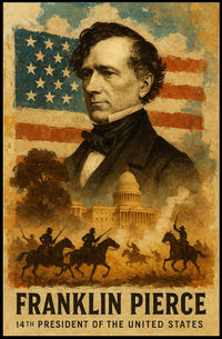 Franklin Pierce 14th President of the United States Layered Digital Collage Poster