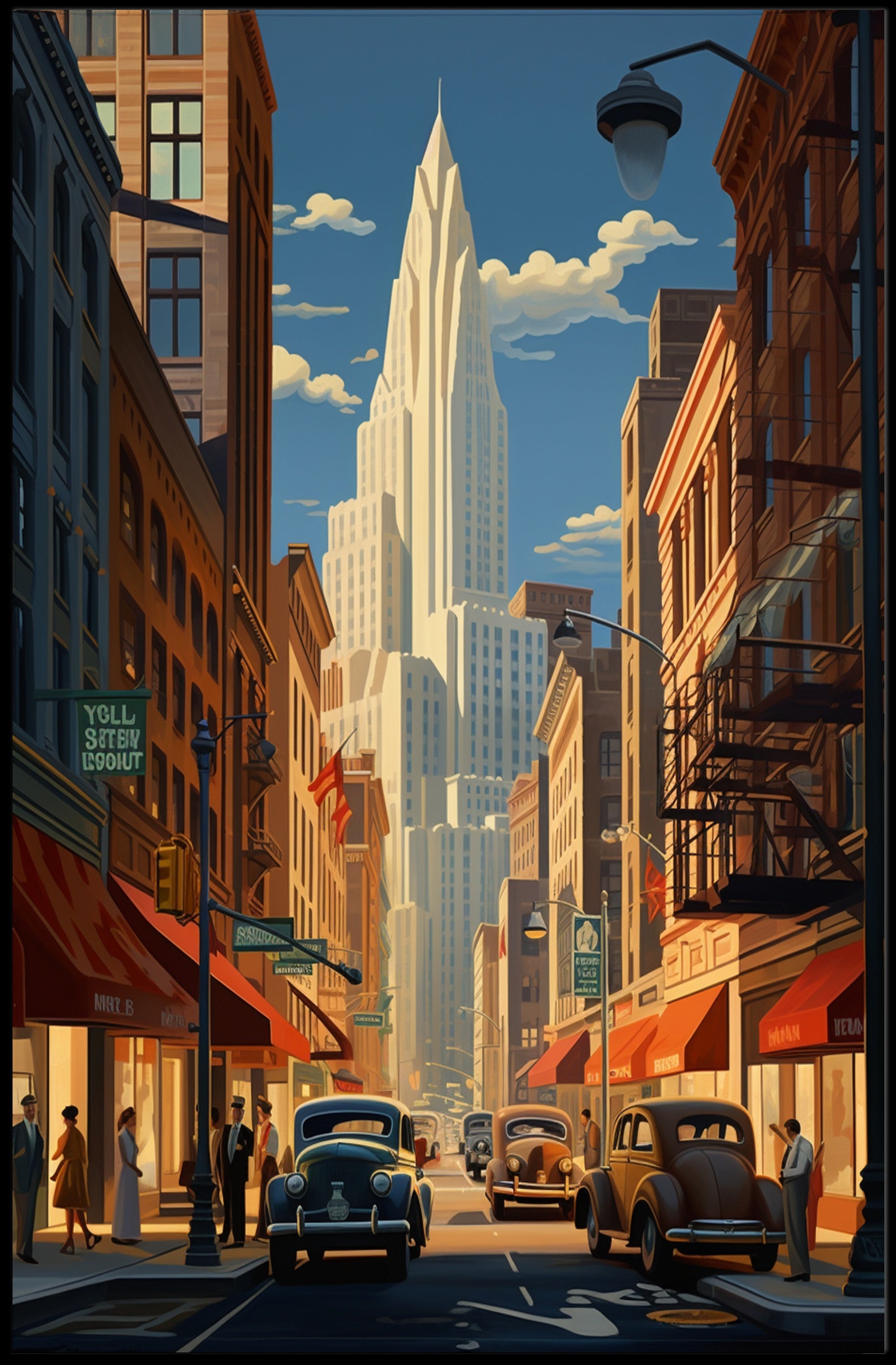 Vintage Cityscape Vintage Poster PosterGoat