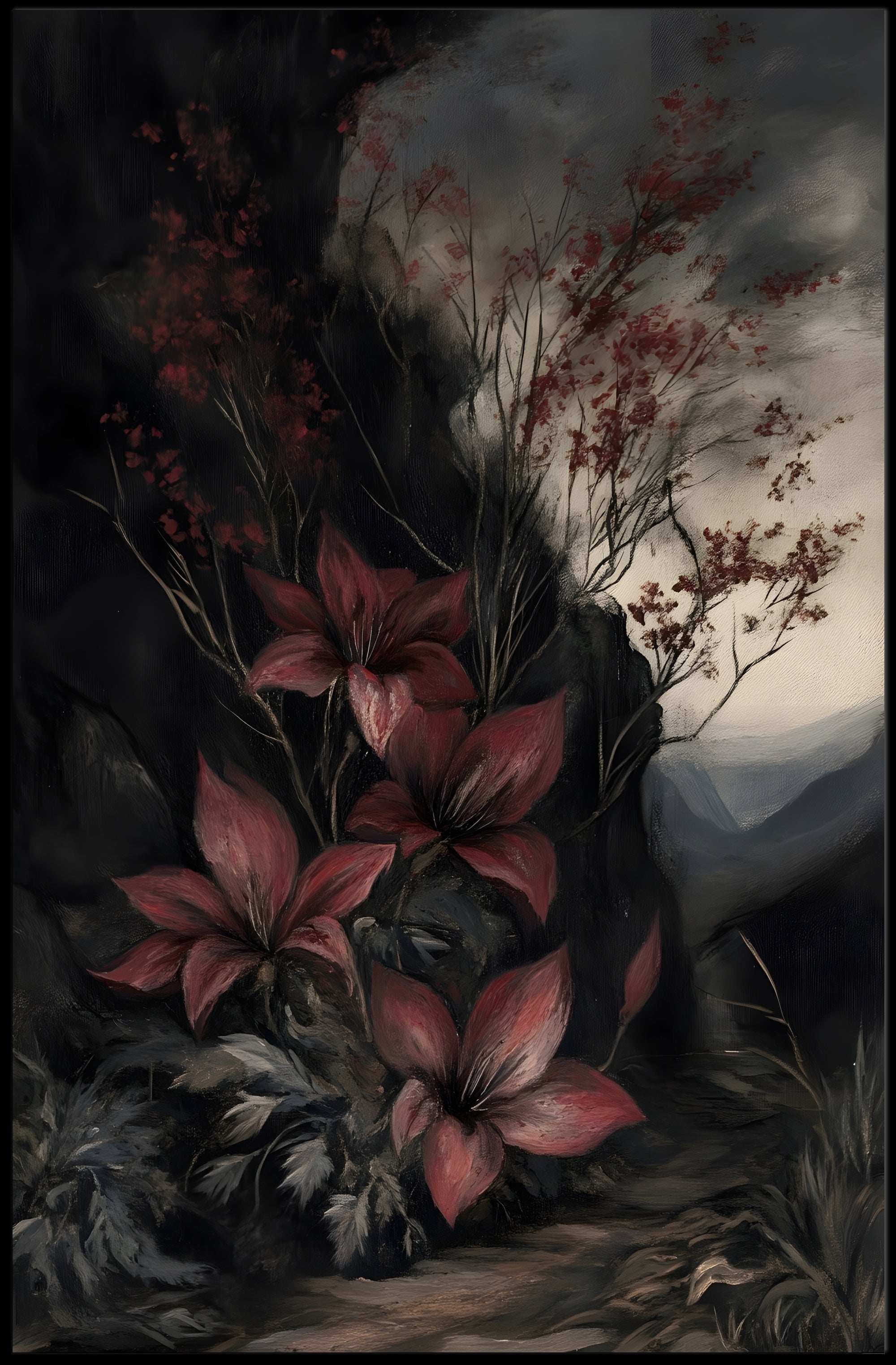 Captivating Enchanted Lilies Natural Landscape Artistic Poster PosterGoat