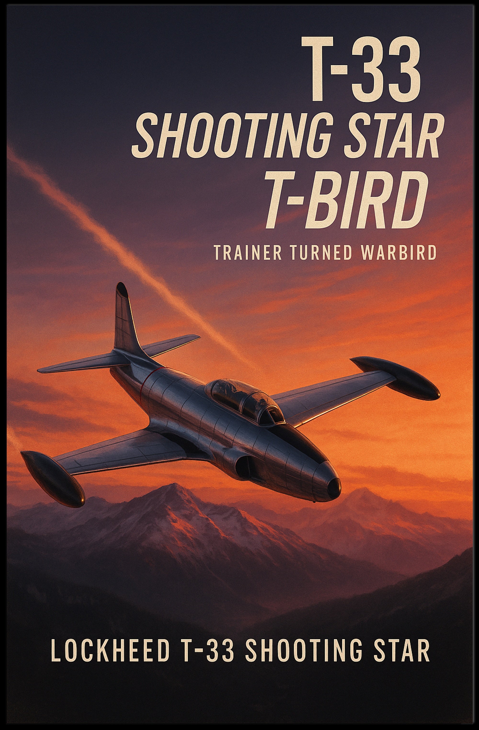 Lockheed T-33 Shooting Star Military Aviation Poster