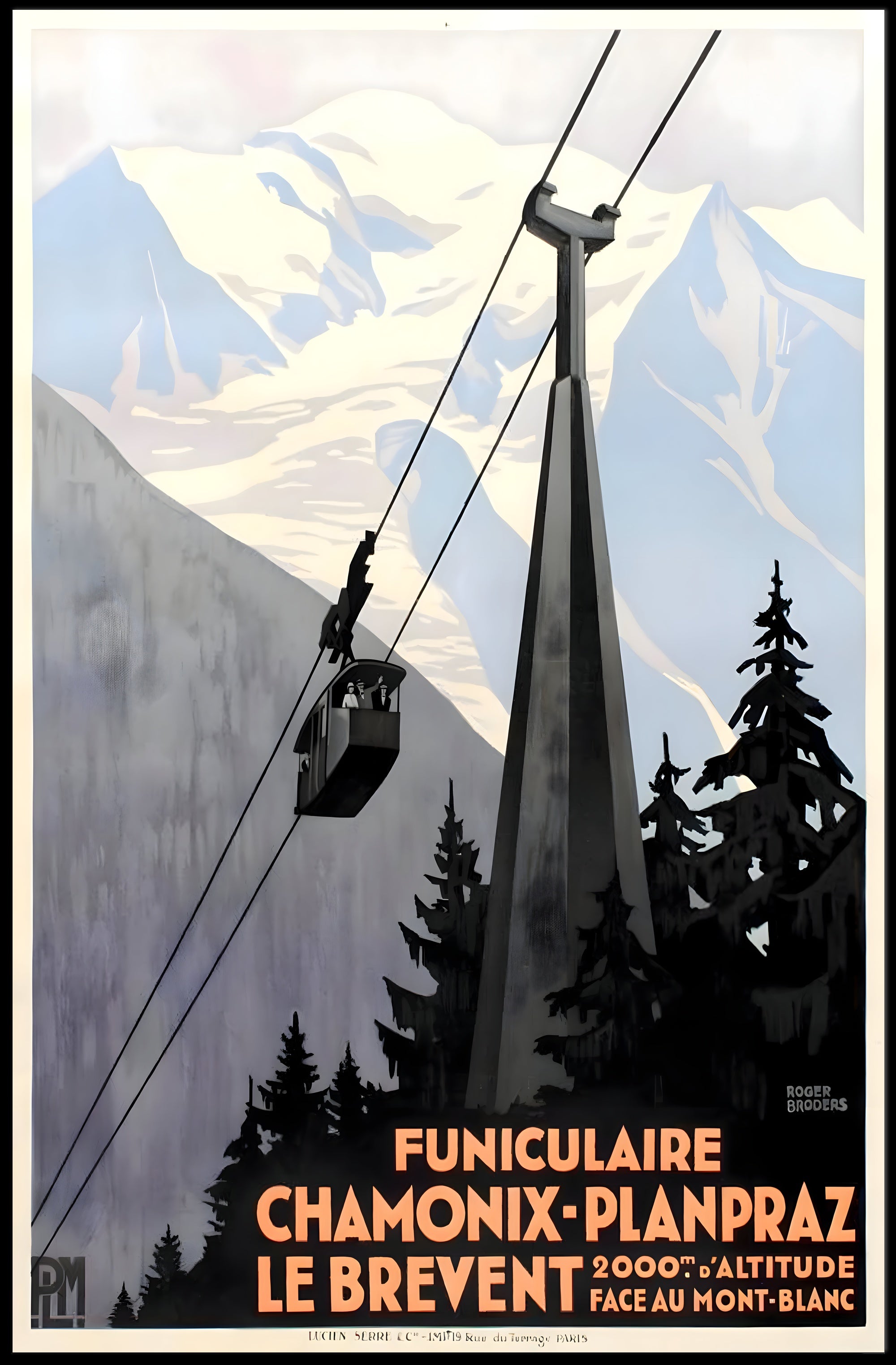 Chamonix Funicular Railway Adventure Vintage Travel Poster PosterGoat