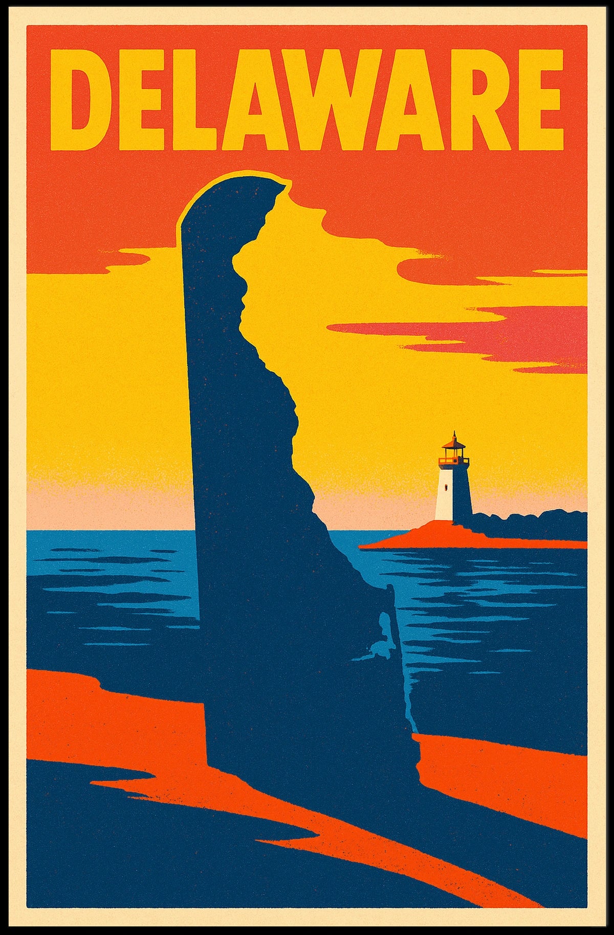 Delaware Coastline Poster
