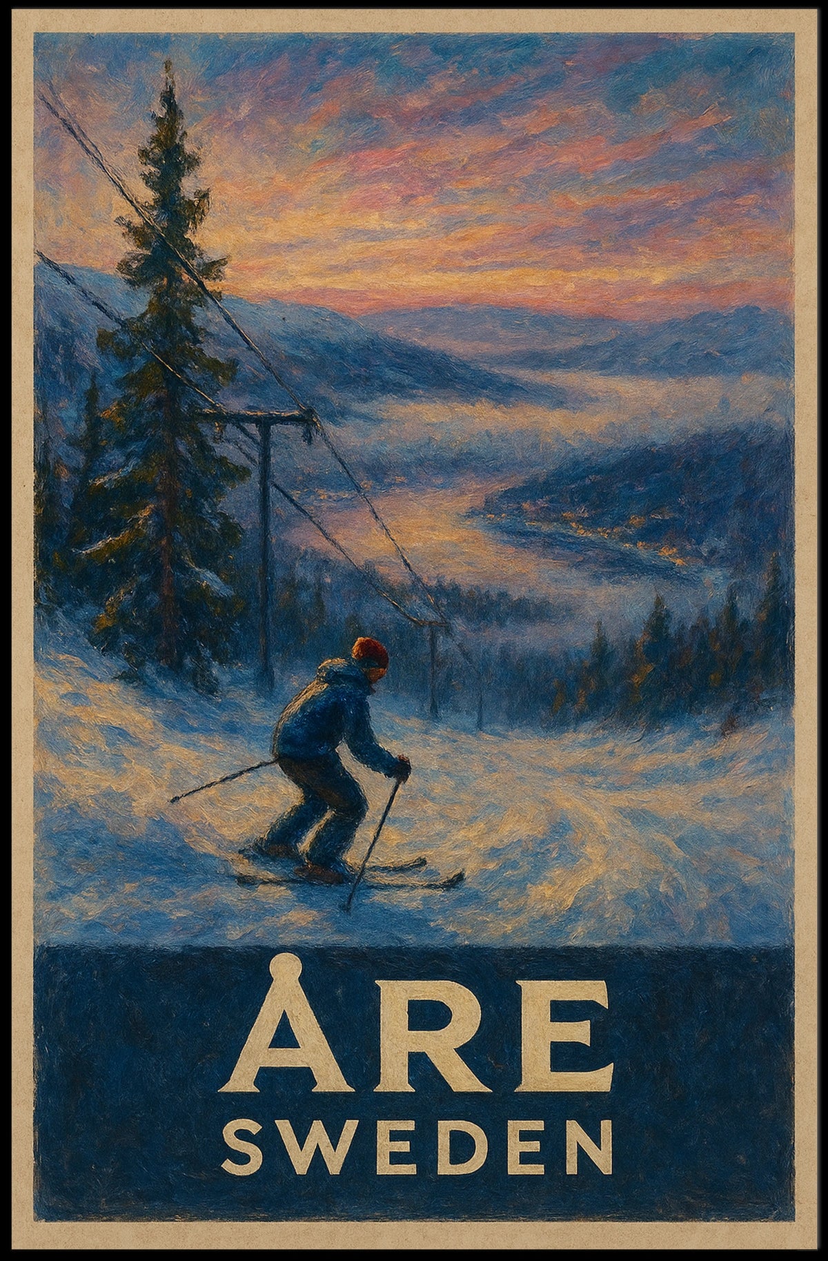 Skiing In Åre, Sweden Poster