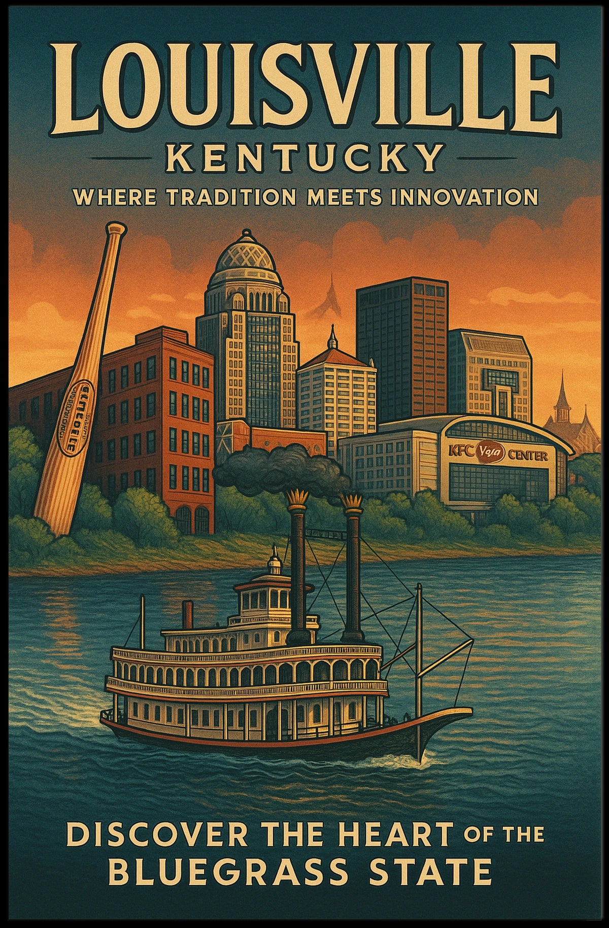 Louisville, Kentucky Where Tradition Meets Innovation Poster