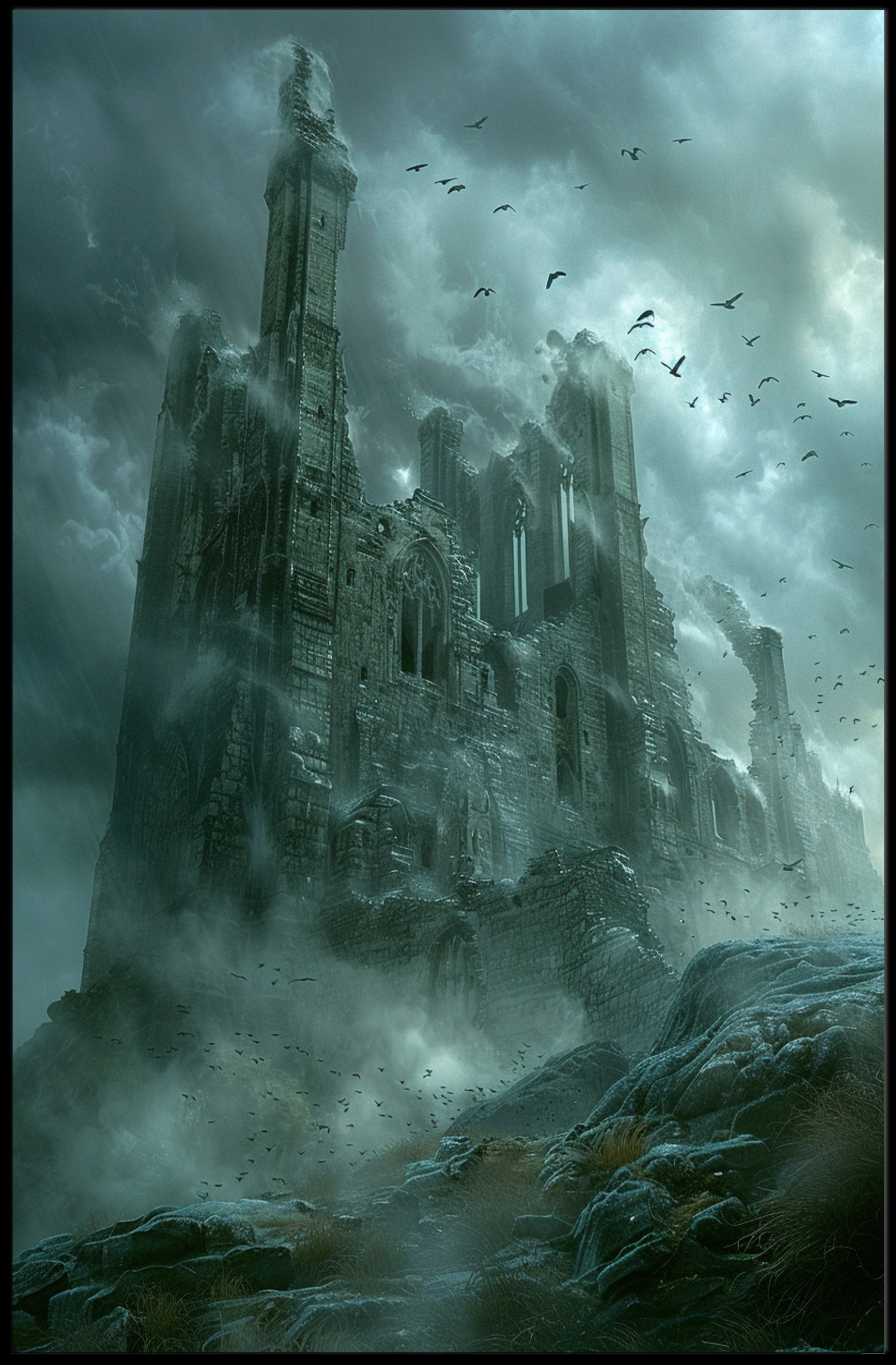 Haunting Gothic Castle Fantasy or Mythology Poster PosterGoat