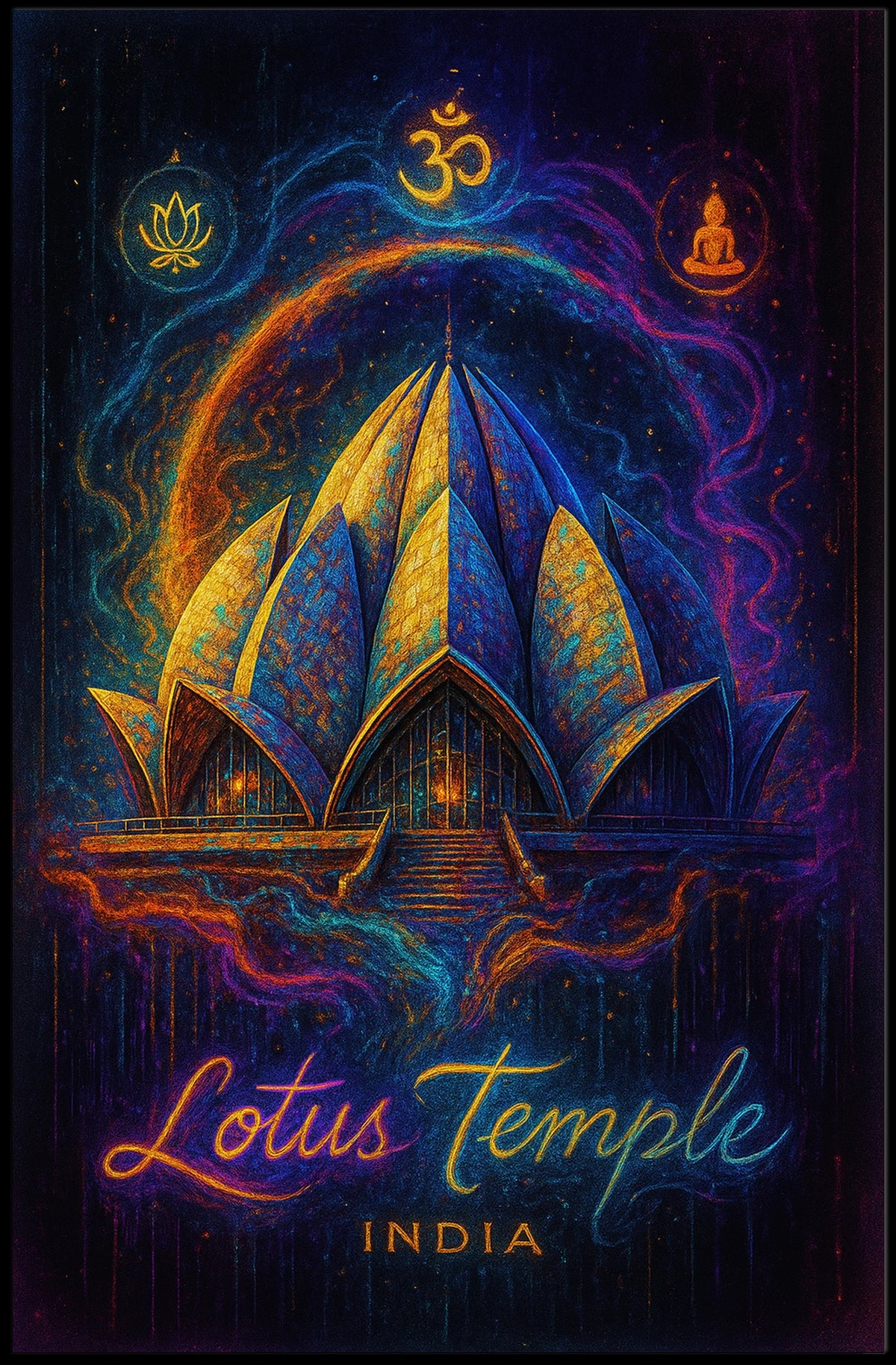 Lotus Temple India Poster