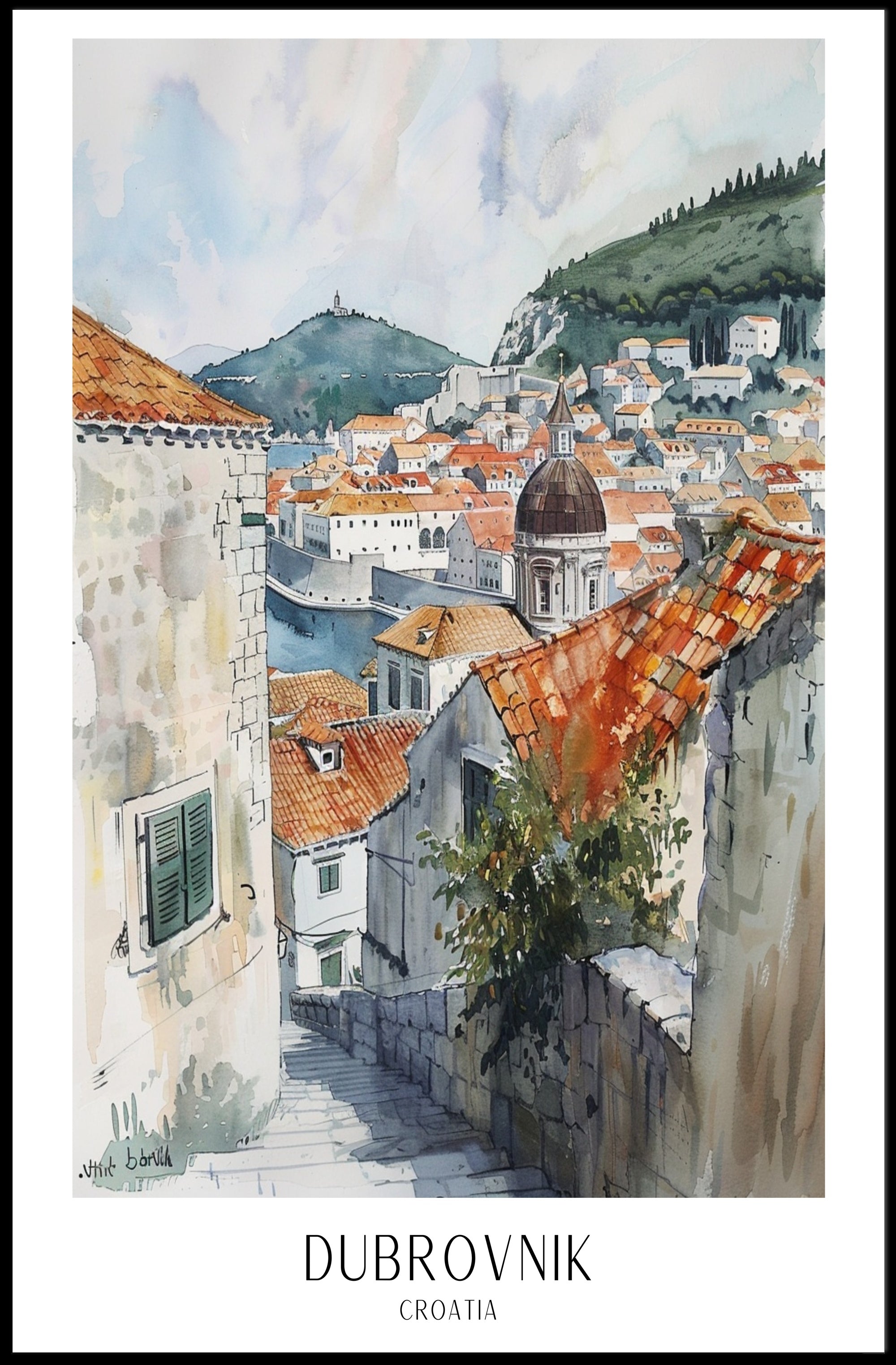 Scenic Dubrovnik Poster PosterGoat