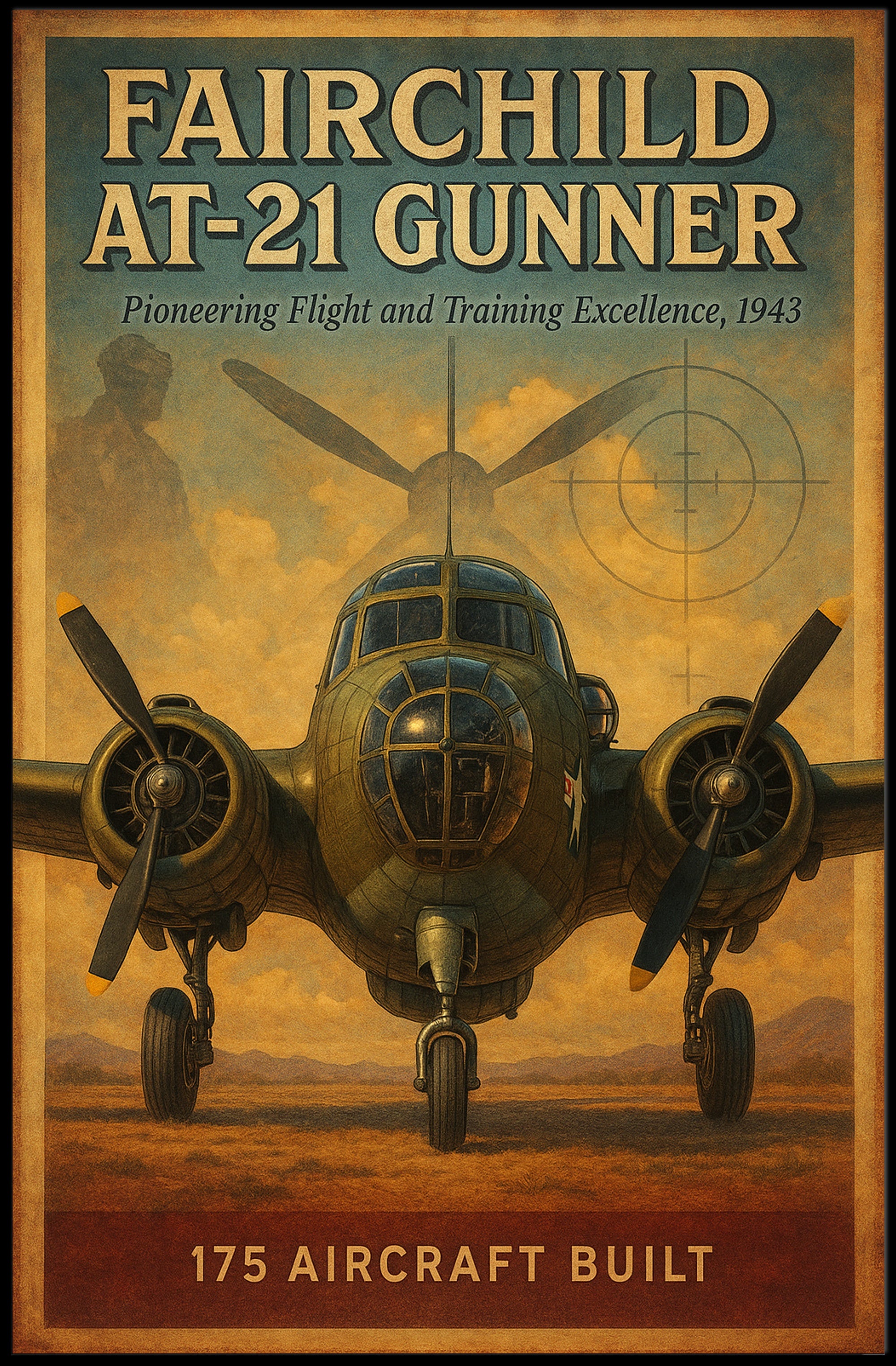 Fairchild AT 21 Gunner Vintage Poster Print