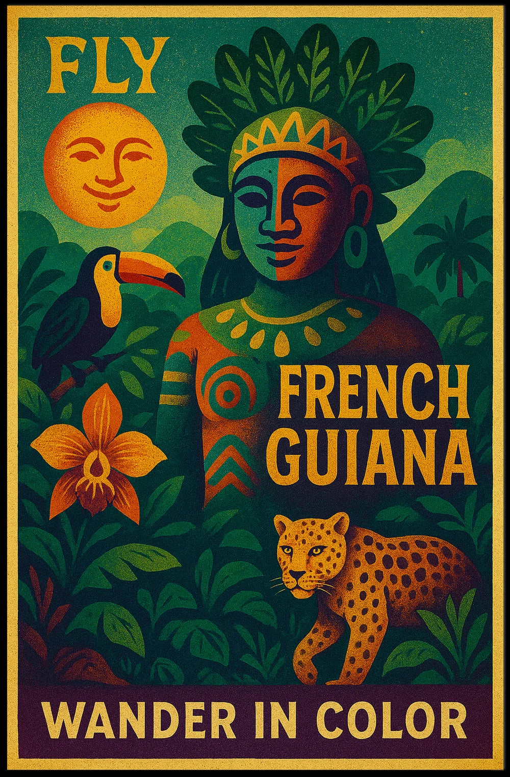 French Guiana Adventure Travel Poster PosterGoat