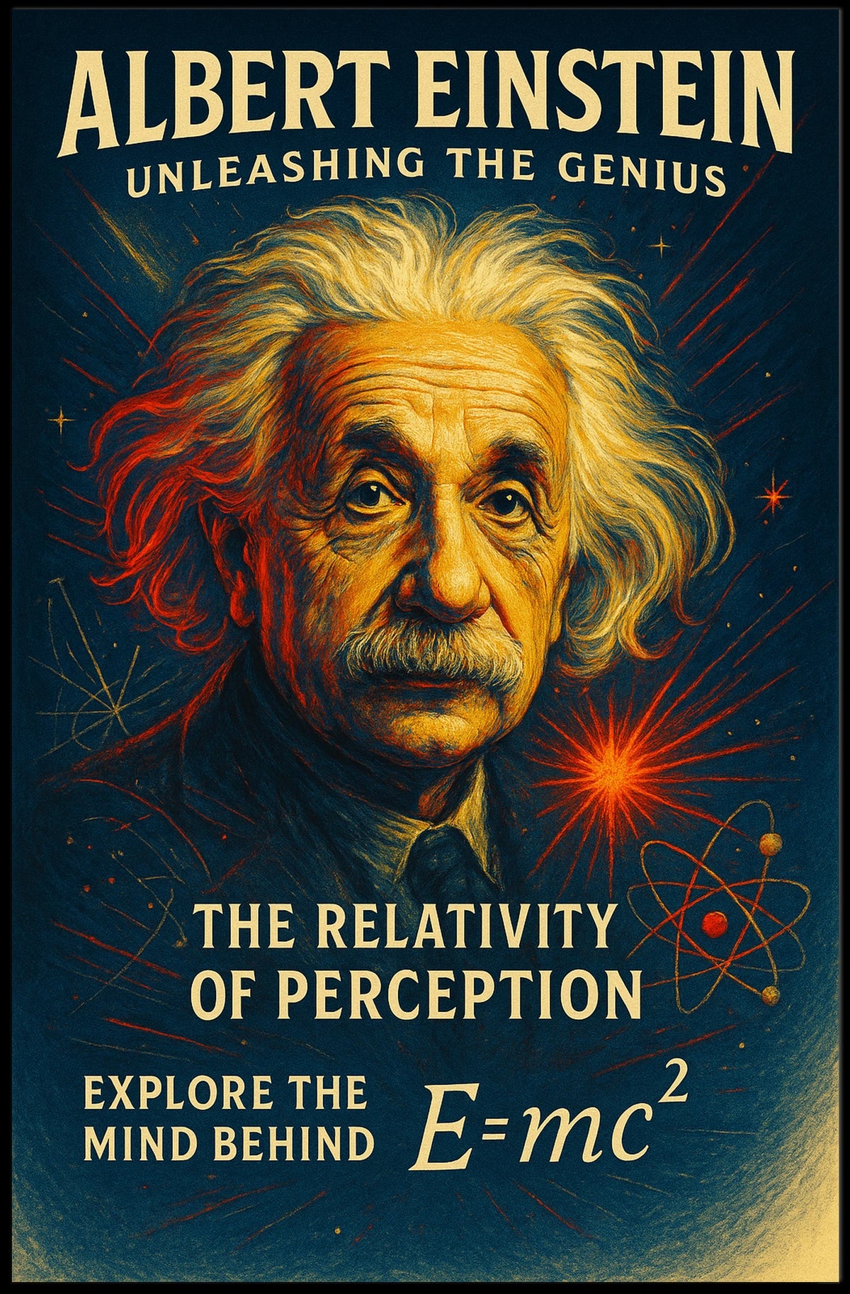 Albert Einstein Vintage Physics Inspiration Poster