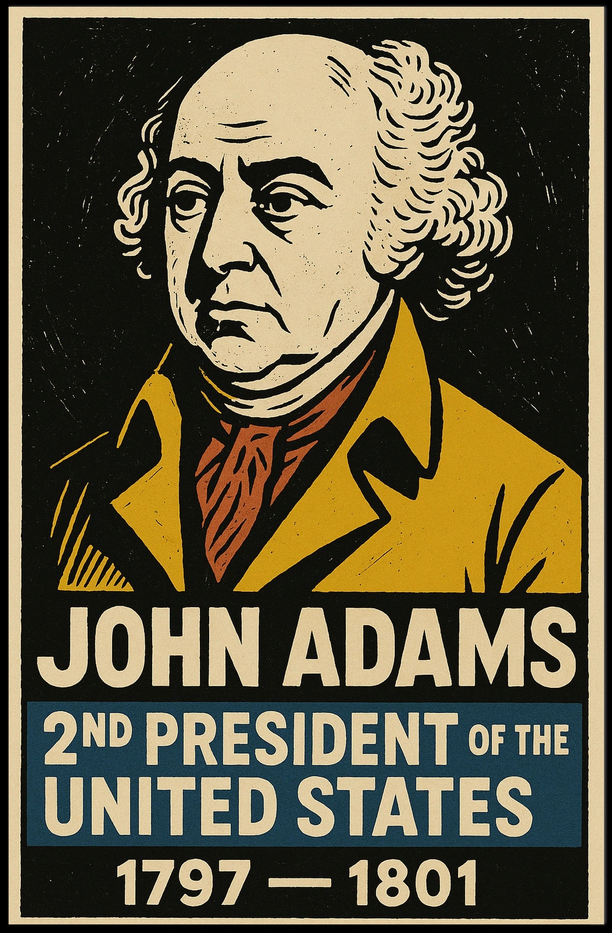 John Adams 2nd President Poster