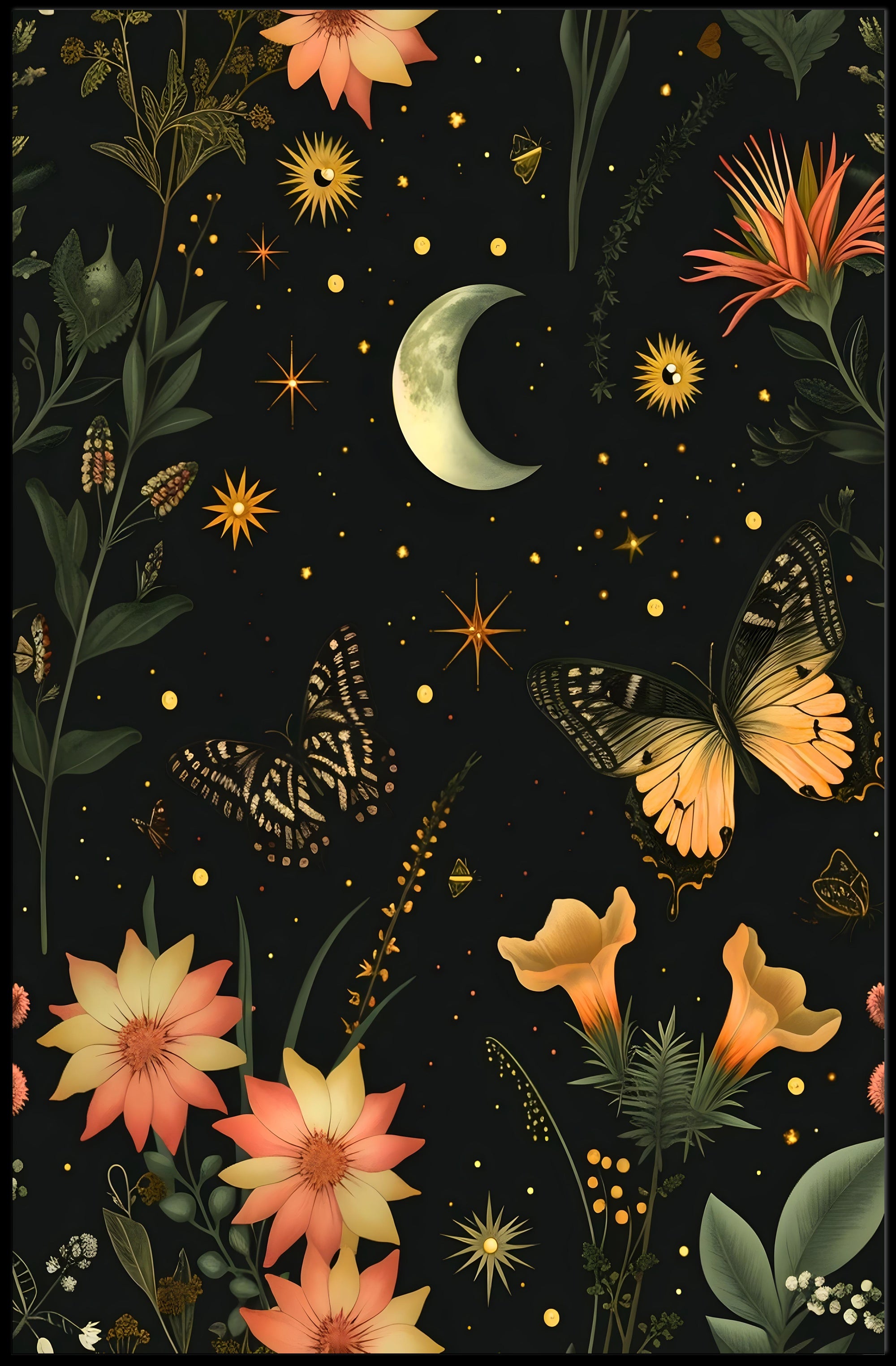Enchanted Nighttime Scene Fantasy or Mythology Poster