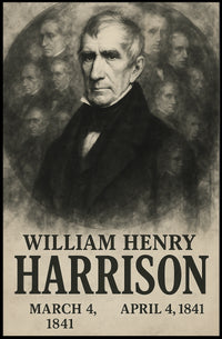 William Henry Harrison 9th President of the United States Double Exposure Poster