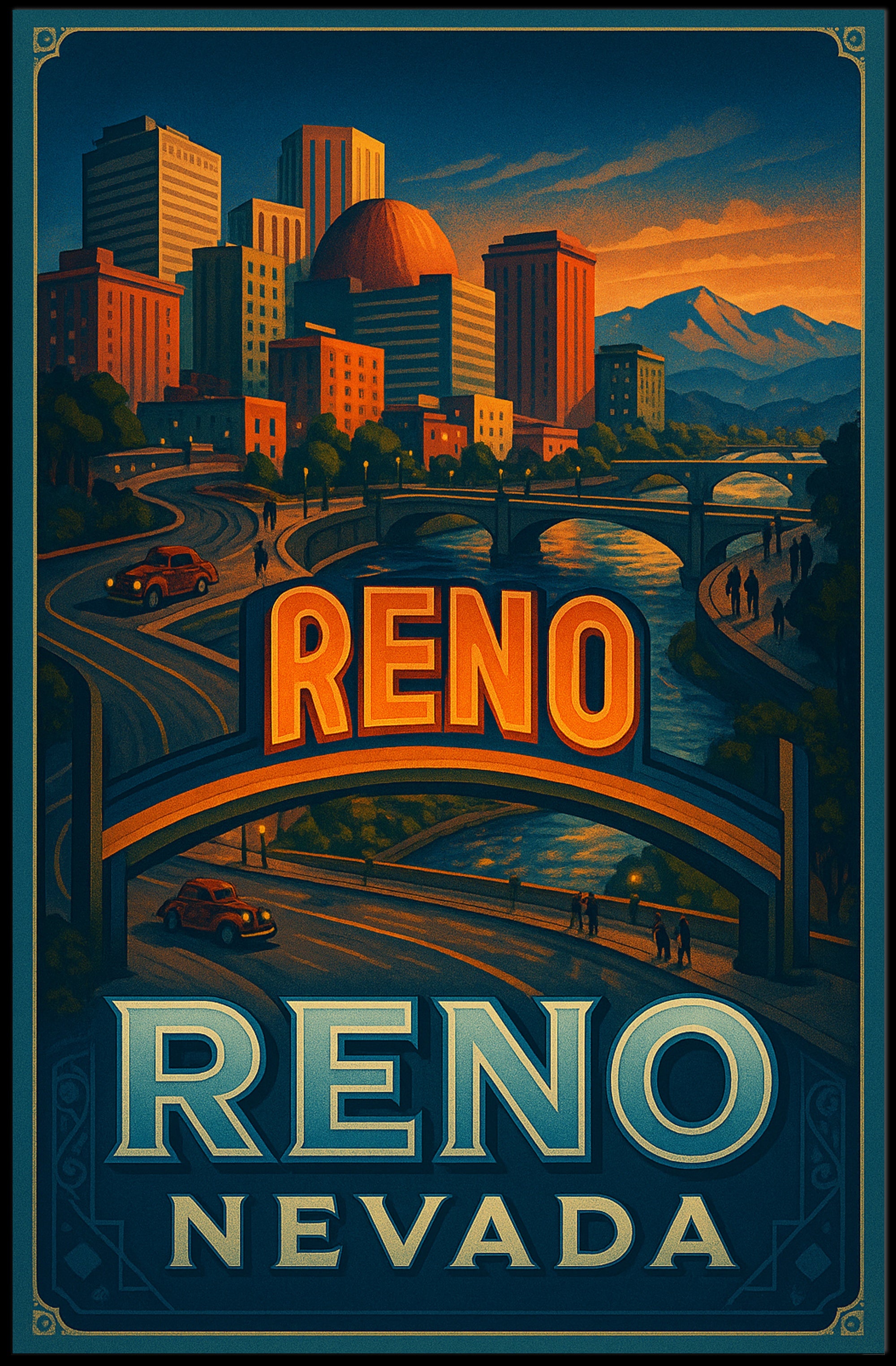 Vintage Reno Poster