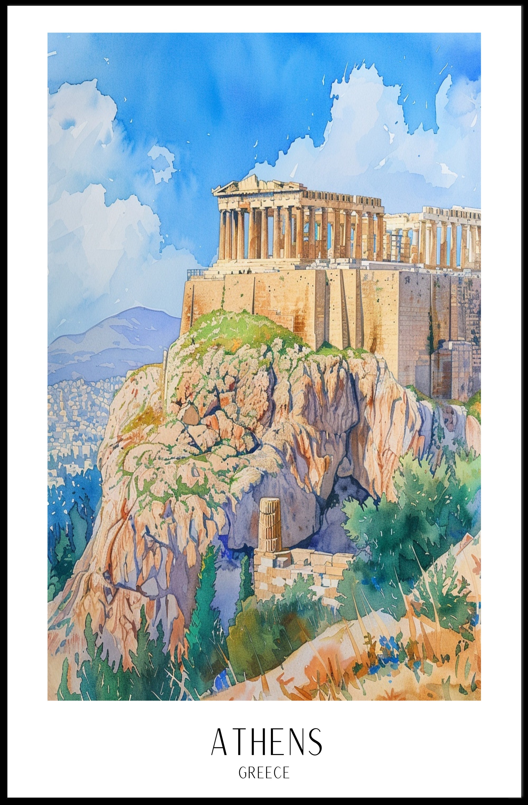 Majestic Parthenon in Athens Greece Travel Poster PosterGoat